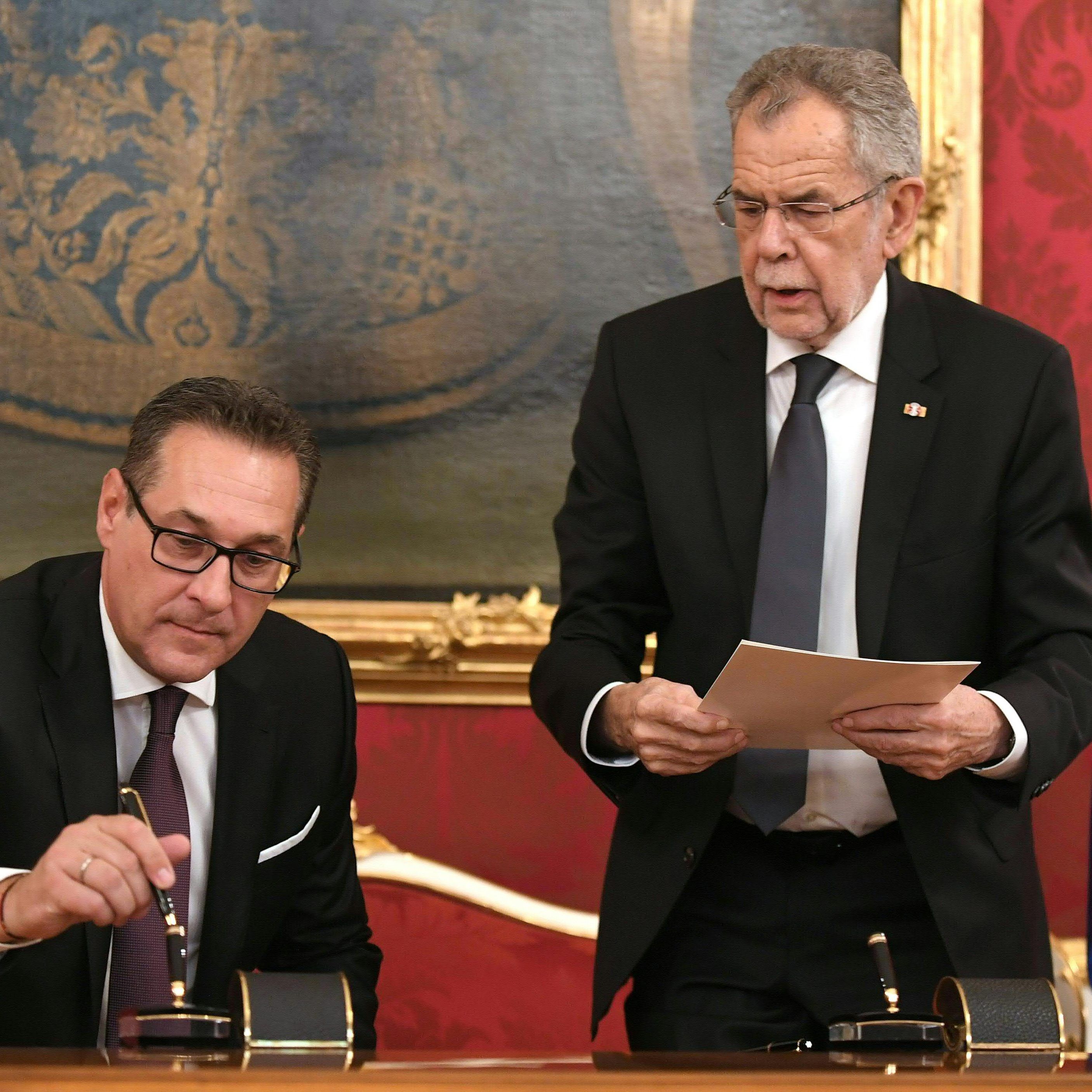 Heinz-Christian Strache bei seiner Angelobung im Dezember 2017.