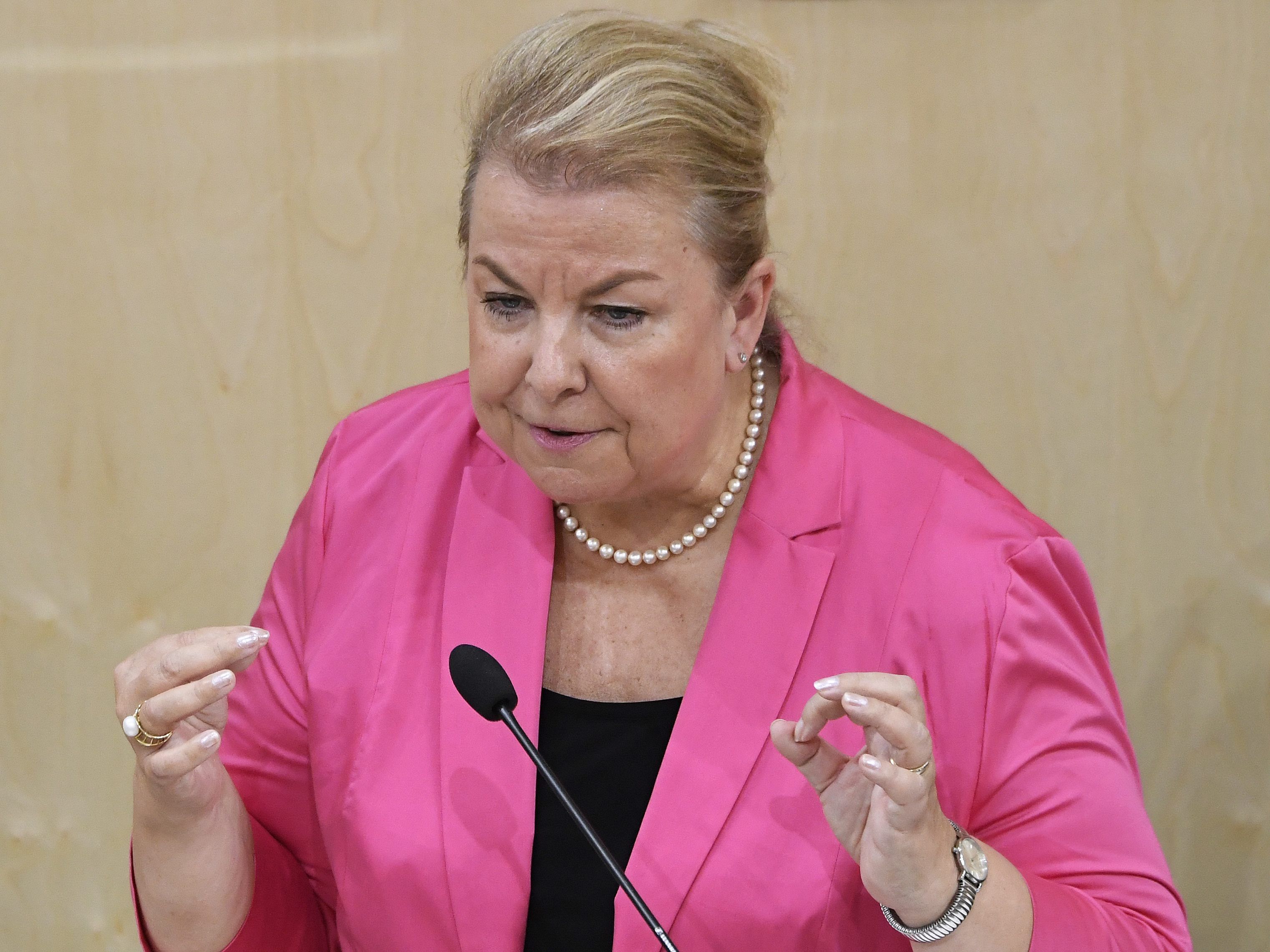 Sozialministerin Beate Hartinger-Klein (FPÖ) hatte ein Riesenressort zu betreuen