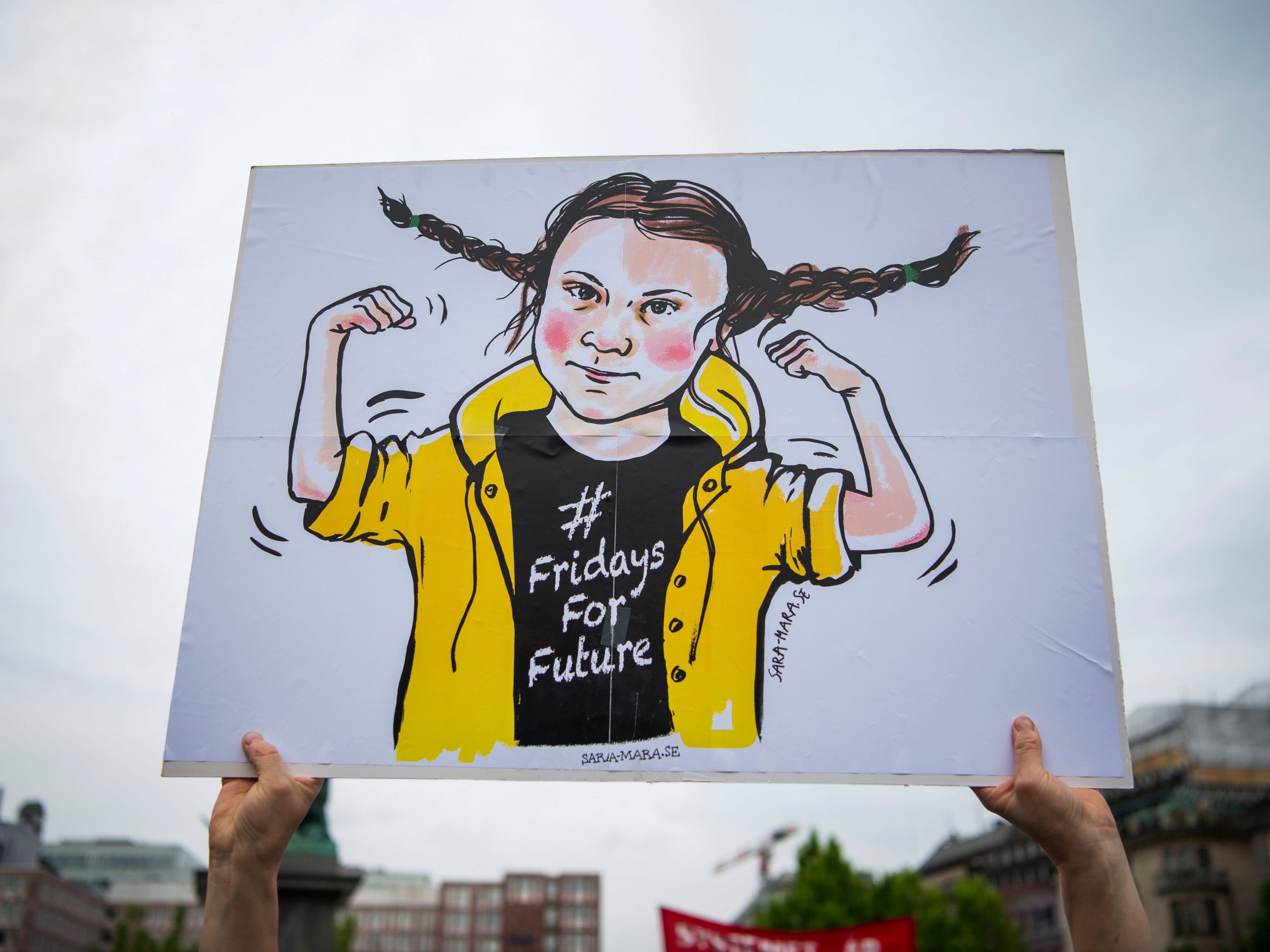 Die 16-jährige Schwedin protestiert in Wien für mehr Klimaschutz.