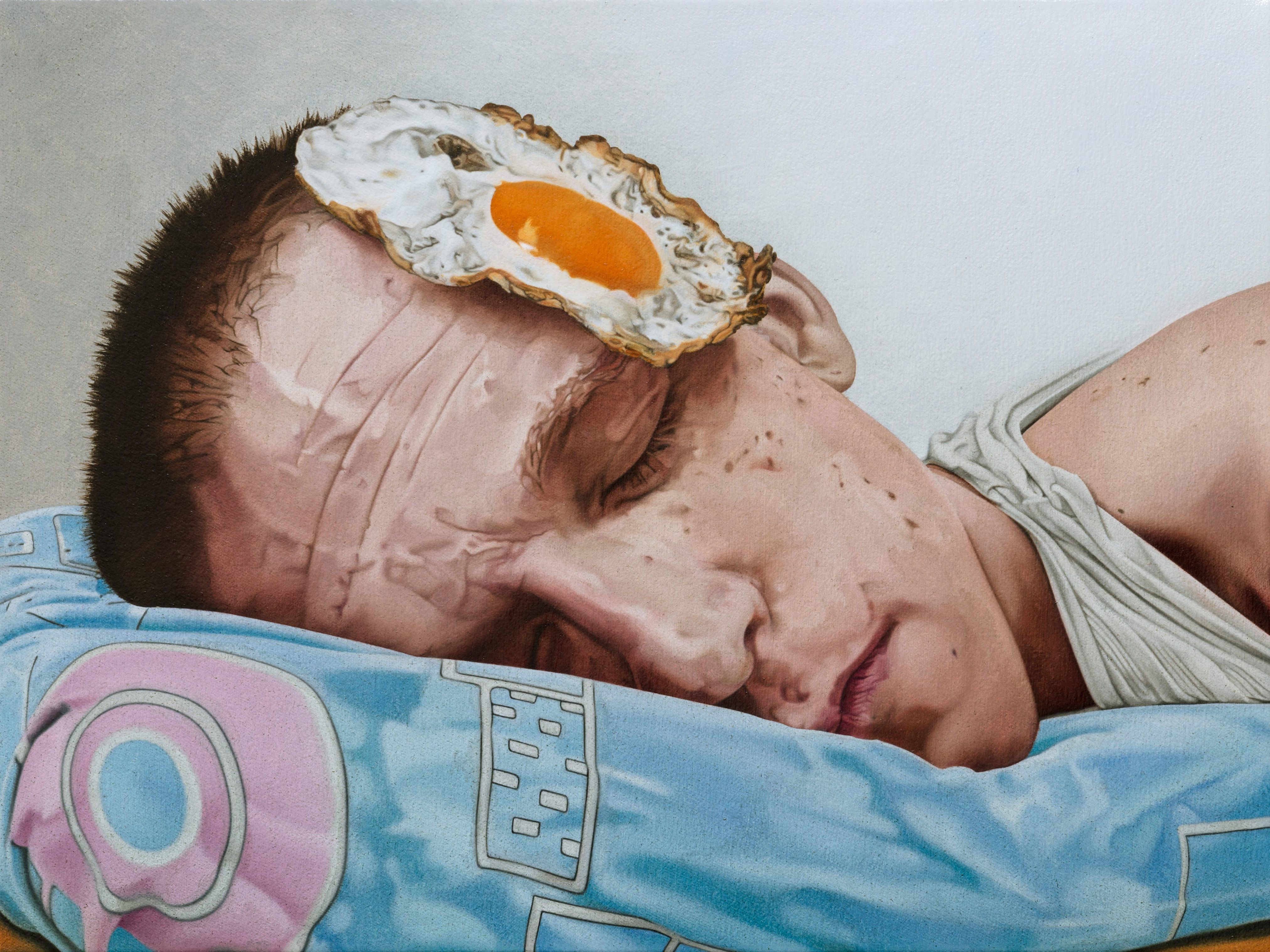 Florian Bühler, "Bad Egg", 2017, Öl auf Leinwand, 30 x 40 cm