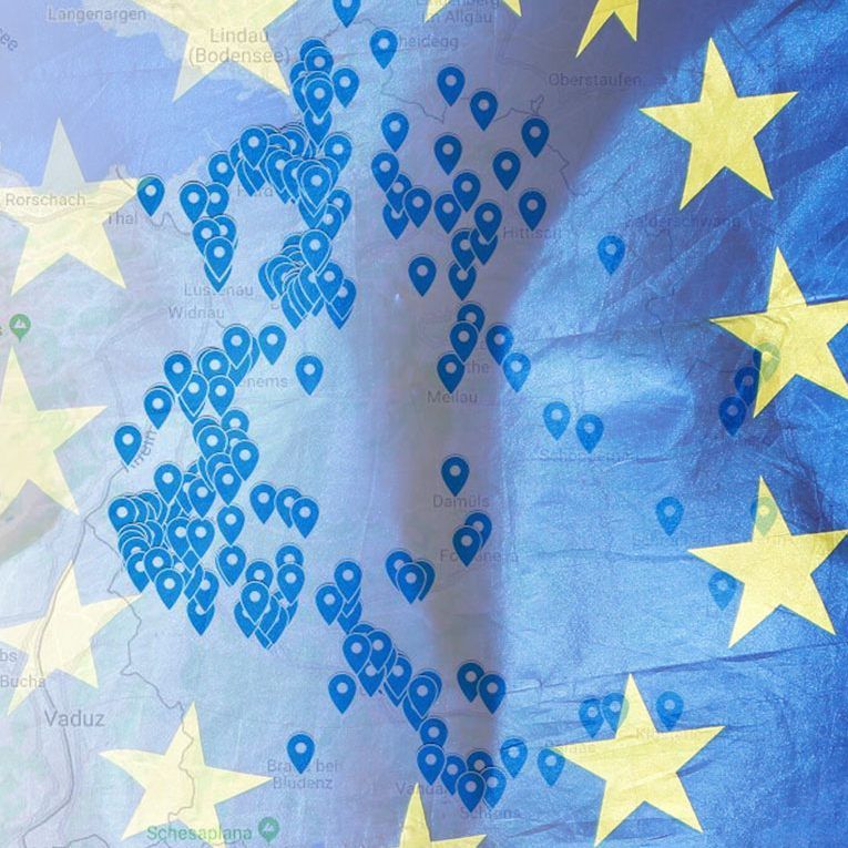 Alle Wahllokale in Vorarlberg für die EU-Wahl auf einer Karte.