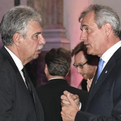 Schelling bei einem Gespräch mit OMV-Chef Rainer Seele