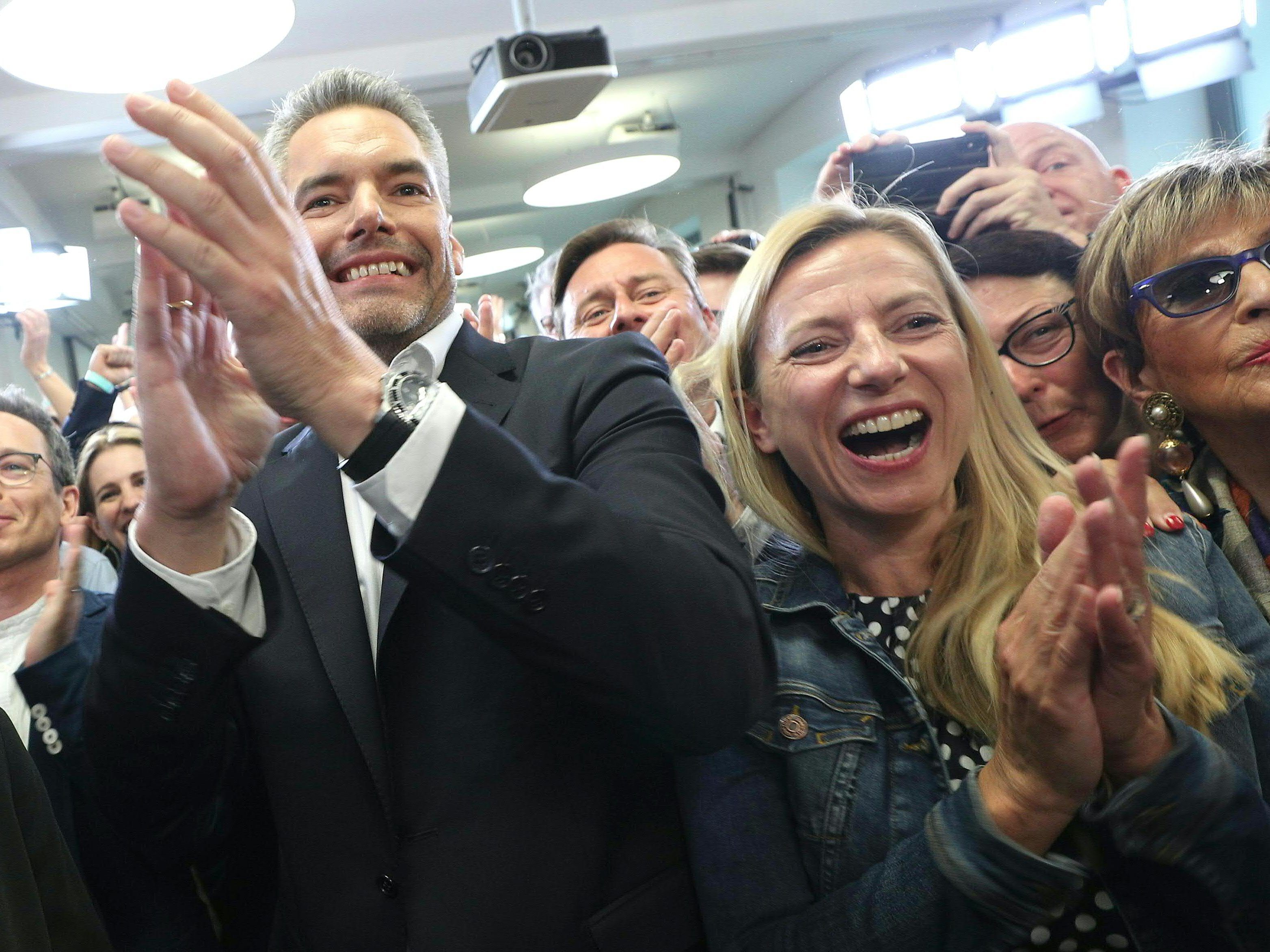 Prognose für EU-Wahl: In der ÖVP herrschte Jubelstimmung. Prognose für EU-Wahl: In der ÖVP herrschte Jubelstimmung.