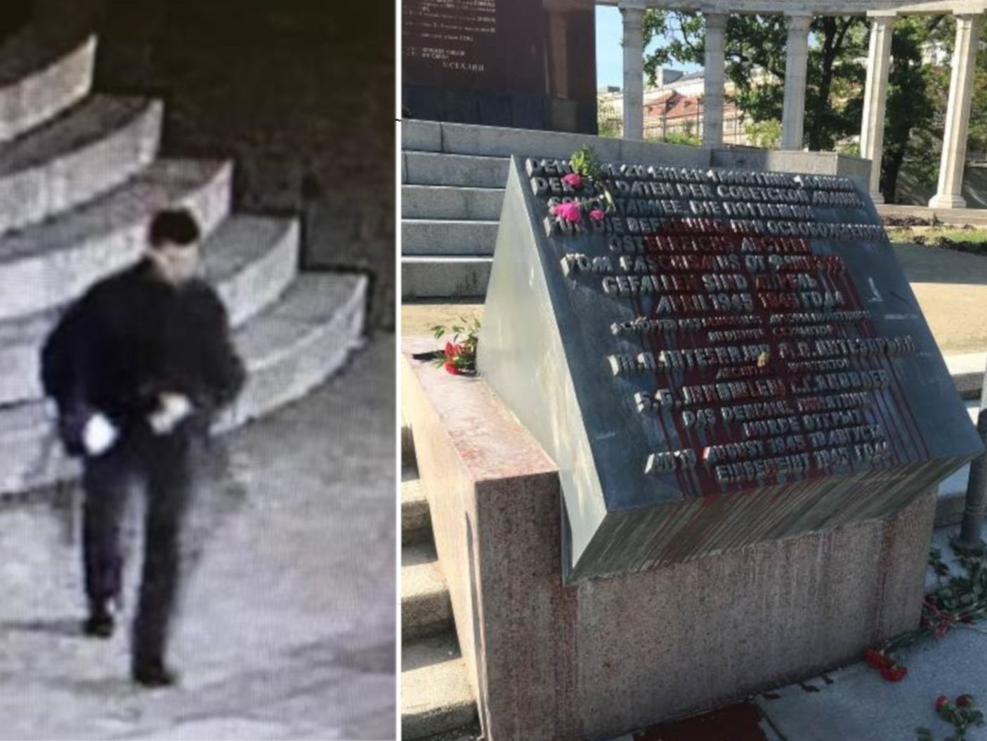 Die Polizei Wien sucht einen Mann, der das Russendenkmal beschmiert haben soll. Die Polizei Wien sucht einen Mann, der das Russendenkmal beschmiert haben soll.