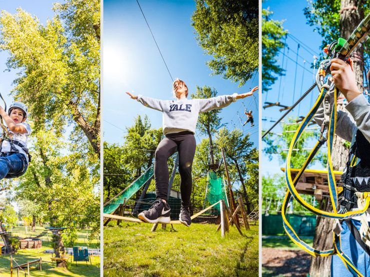 Jede Menge Spaß bietet der Hochseilklettergarten im Gänsehäufelbad Jede Menge Spaß bietet der Hochseilklettergarten im Gänsehäufelbad