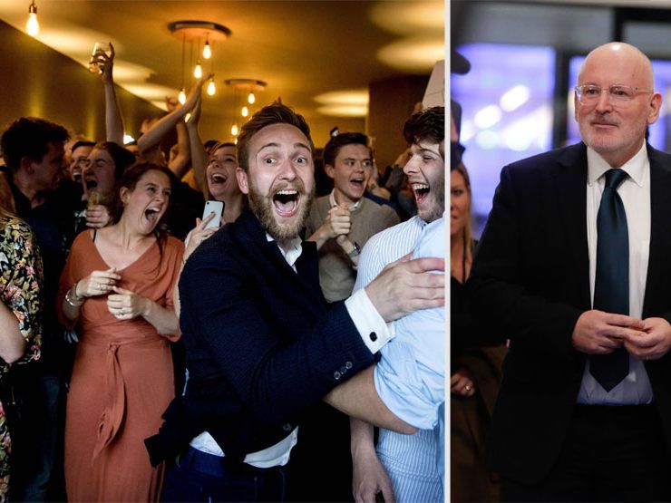Donnerstagabend war der Jubel der Anhänger der PDvA mit Spitzenkandidat Frans Timmermans (r.) angesichts erster Prognosen groß Donnerstagabend war der Jubel der Anhänger der PDvA mit Spitzenkandidat Frans Timmermans (r.) angesichts erster Prognosen groß