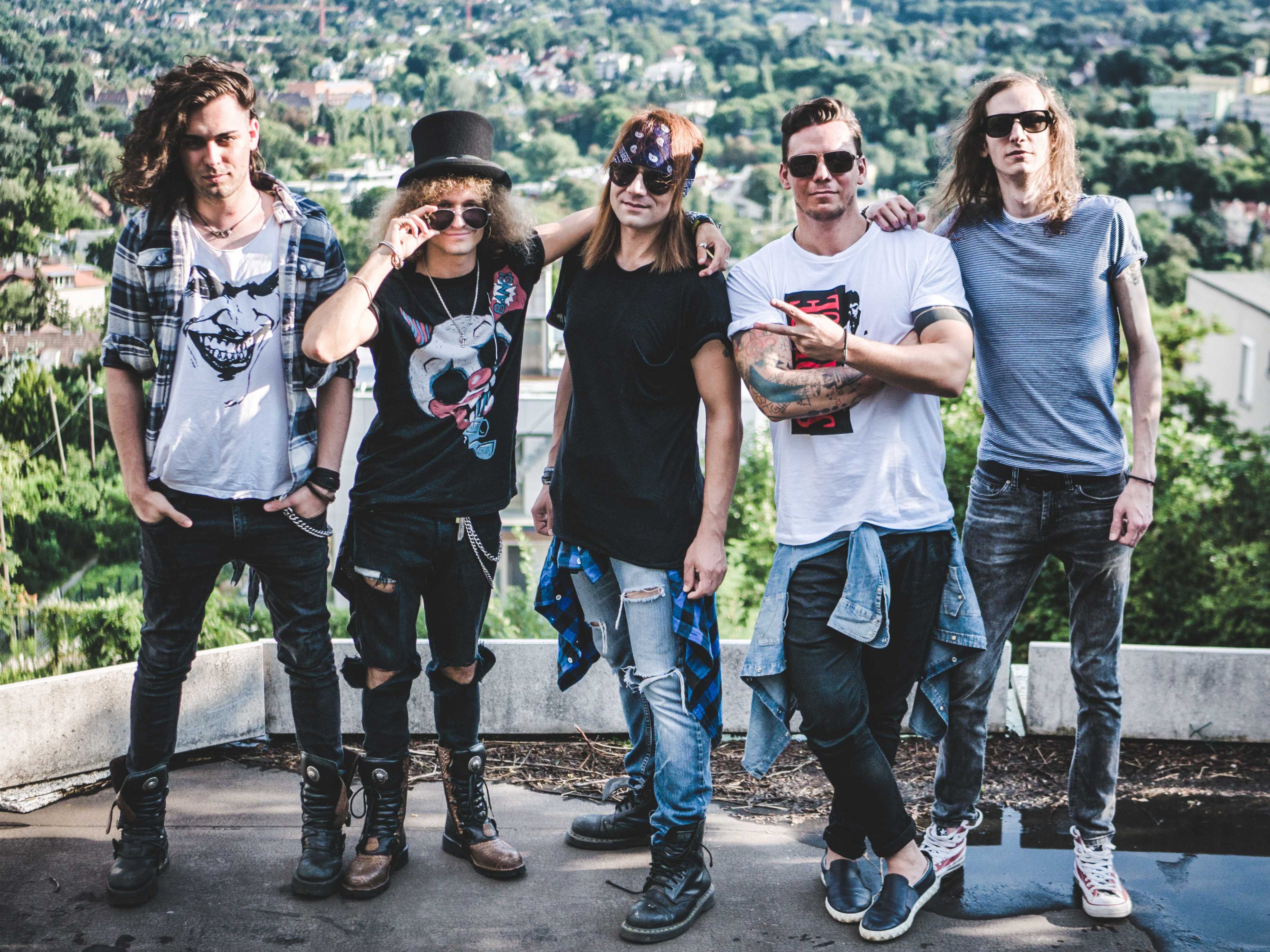 Die Reckless Roses aus Ungarn rocken die Donauinsel im Guns'N'Roses-Style.