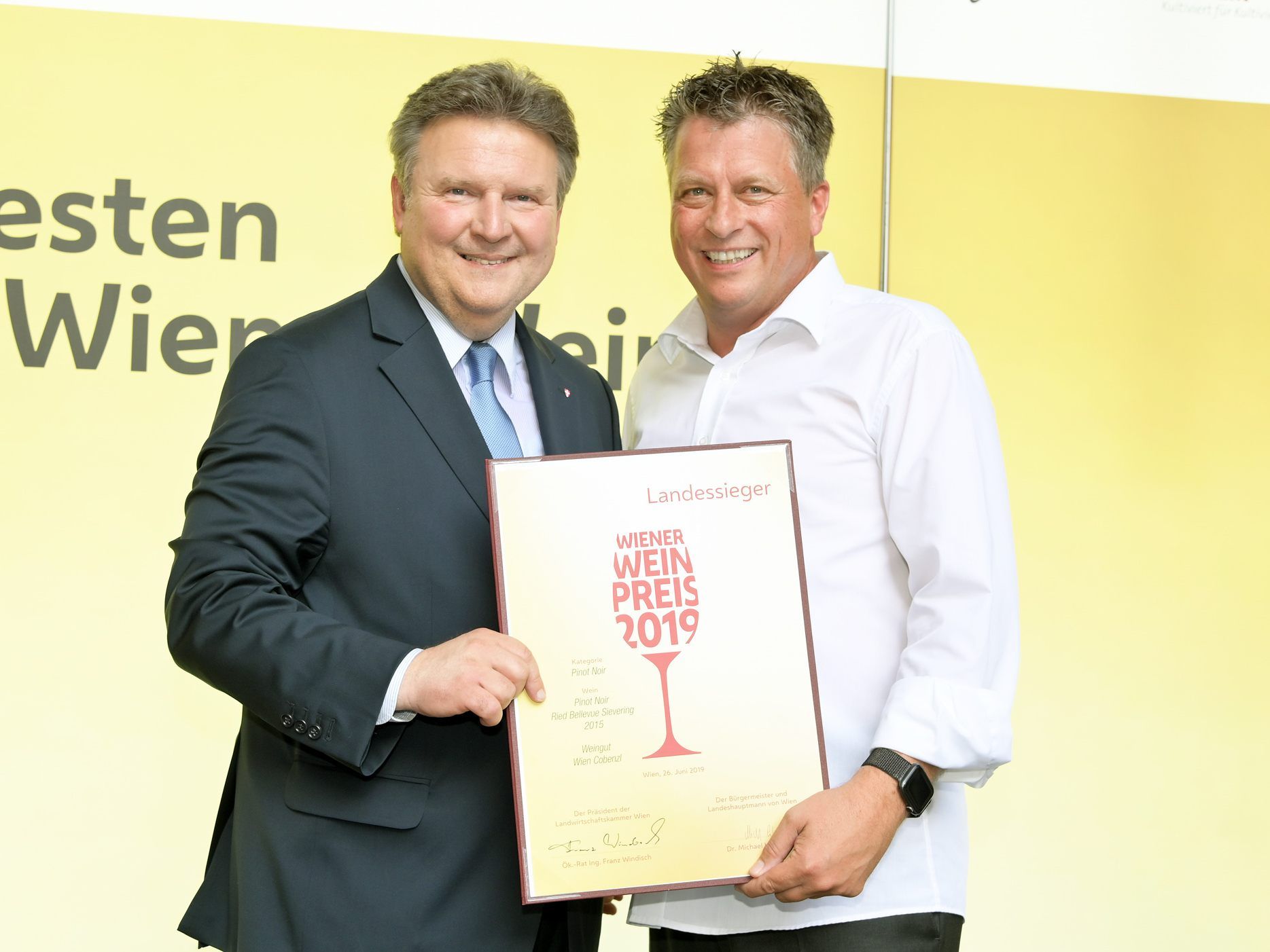 Das Weingut Cobenzl feierte einen Doppelsieg beim Wiener Weinpreis. Das Weingut Cobenzl feierte einen Doppelsieg beim Wiener Weinpreis.