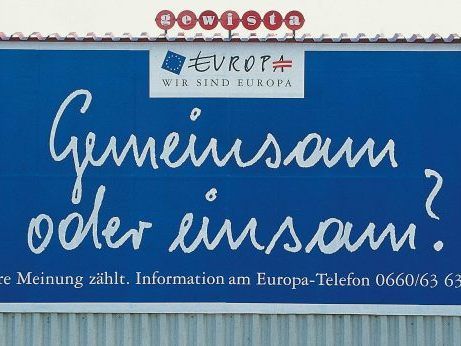 Ein Plakat der EU-Beitrittskampagne 1994: Vor 25 Jahren haben sich 66,6 Prozent der Österreicher dafür ausgesprochen, Teil der Europäischen Union zu werden.