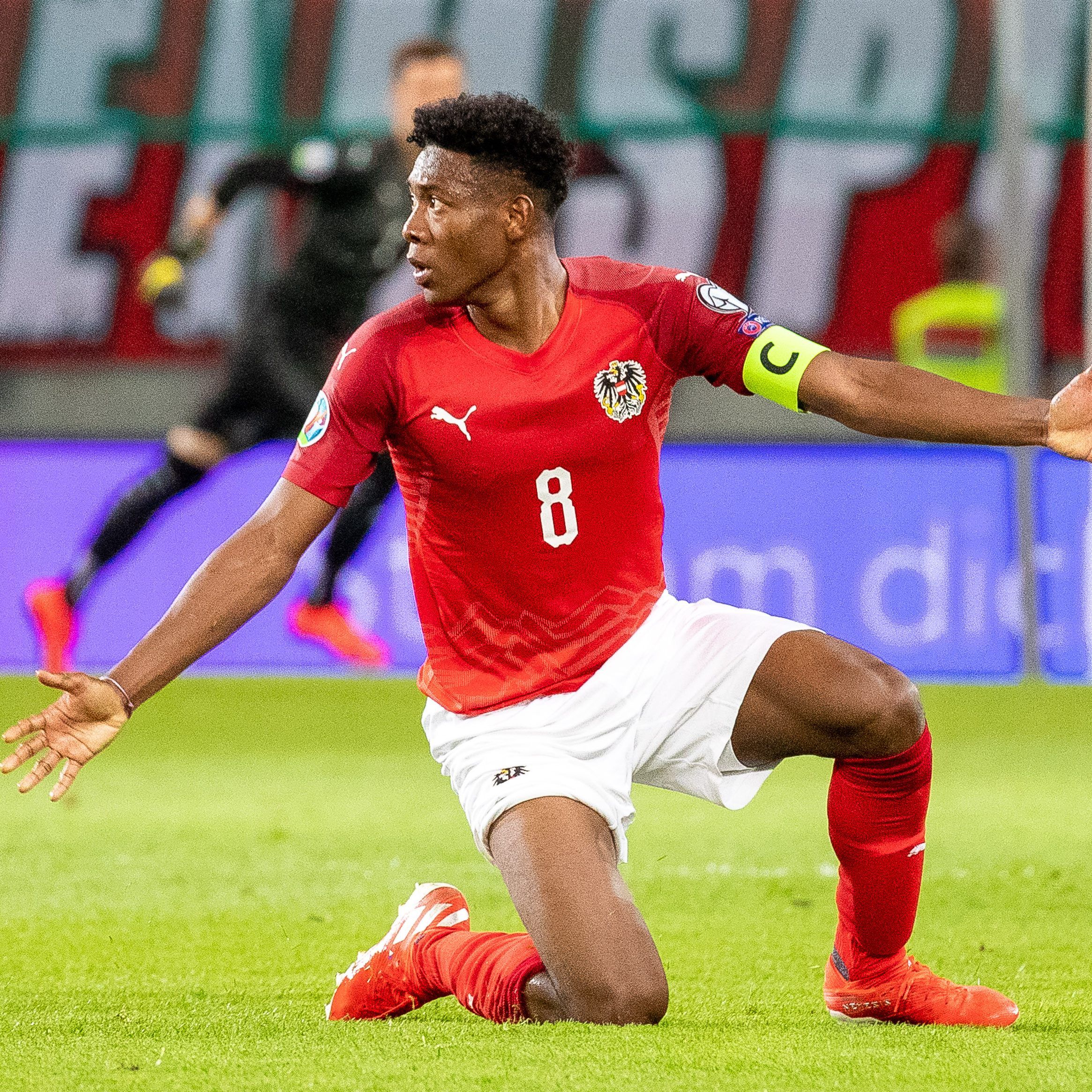 David Alaba wird aufgrund einer Verletzung am Montag nicht beim Spiel gegen Nordmazedonien mitspielen.