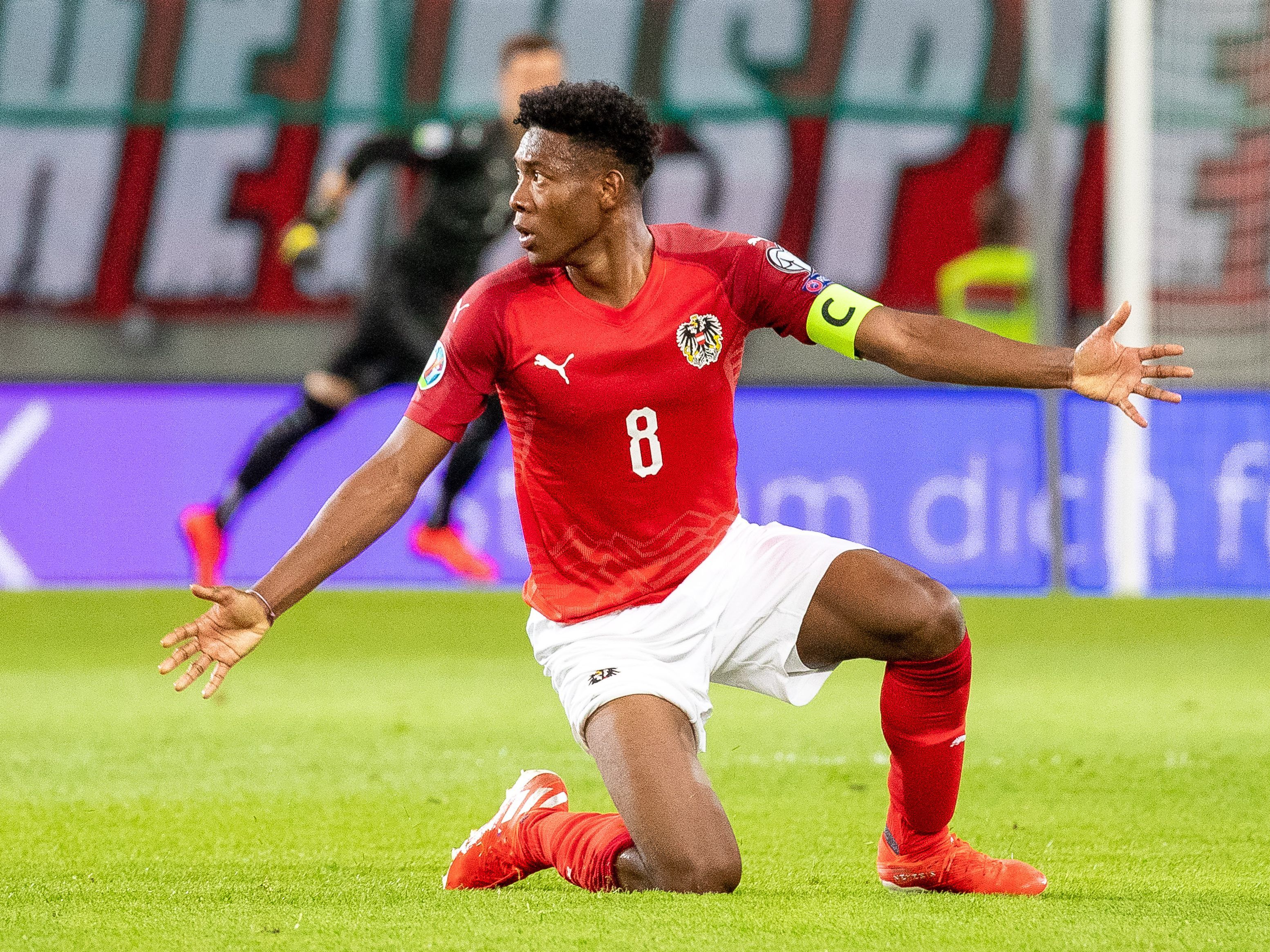 David Alaba wird aufgrund einer Verletzung am Montag nicht beim Spiel gegen Nordmazedonien mitspielen. David Alaba wird aufgrund einer Verletzung am Montag nicht beim Spiel gegen Nordmazedonien mitspielen.
