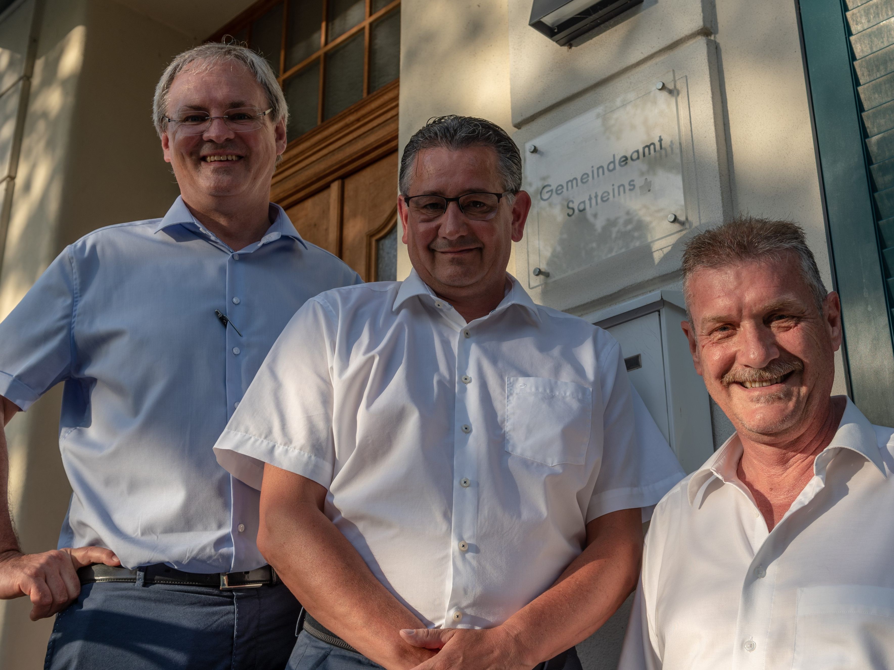 Mag. Harald Sonderegger (Landtagspräsident), Dipl. Bw (FH) Mayer Gert, Anton Metzler (Bürgermeister Satteins) Mag. Harald Sonderegger (Landtagspräsident), Dipl. Bw (FH) Mayer Gert, Anton Metzler (Bürgermeister Satteins)