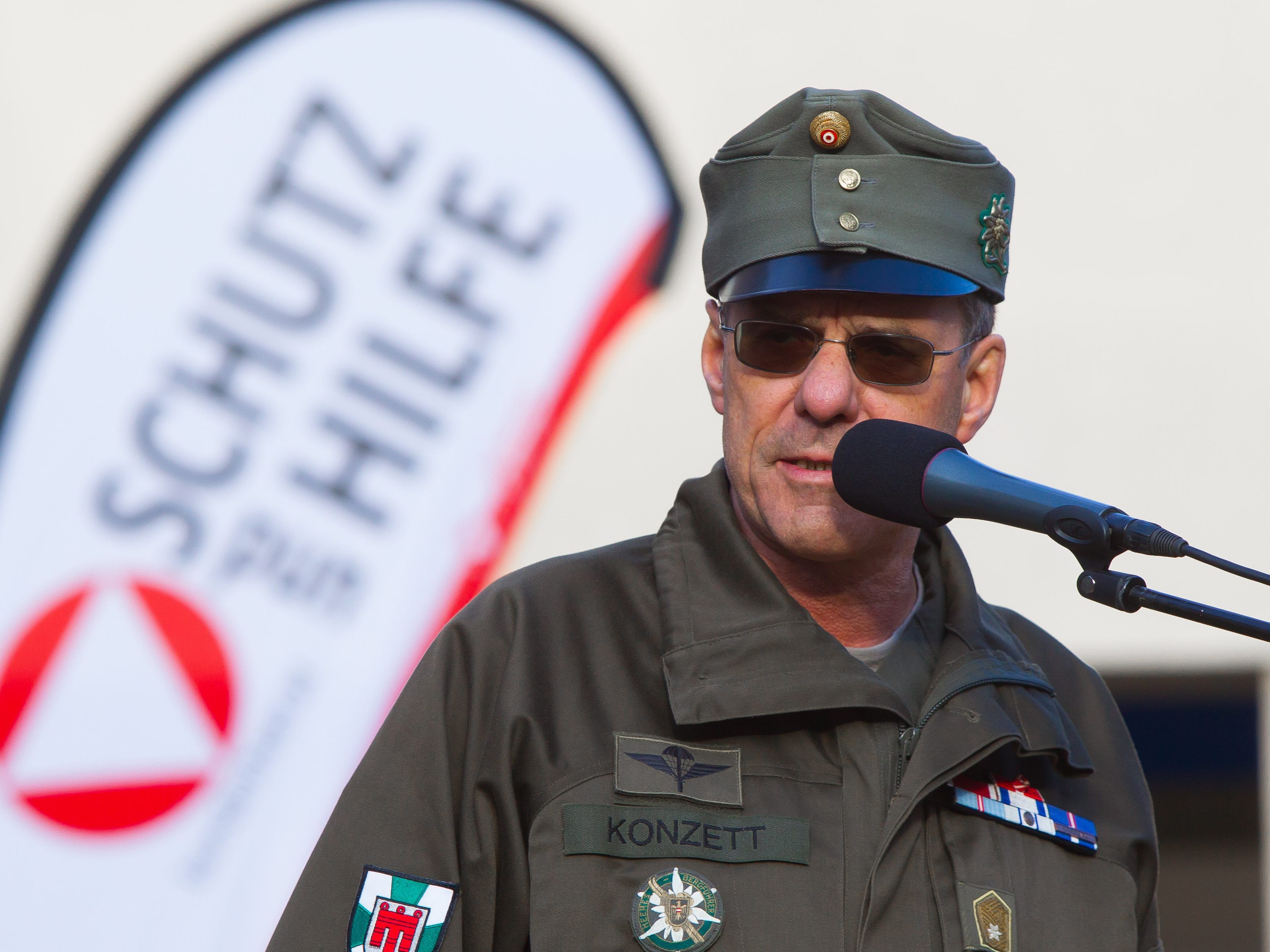 Vorarlberger Militärkommandant Ernst Konzett bei einer Angelobung im Jahr 2017.