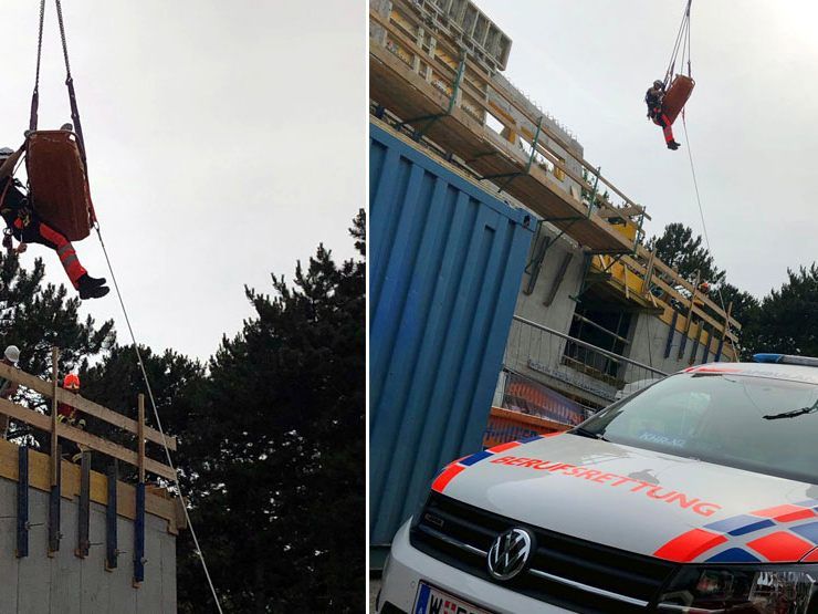 Auf einer Baustelle im 23. Bezirk kam es zu einem Arbeitsunfall Auf einer Baustelle im 23. Bezirk kam es zu einem Arbeitsunfall