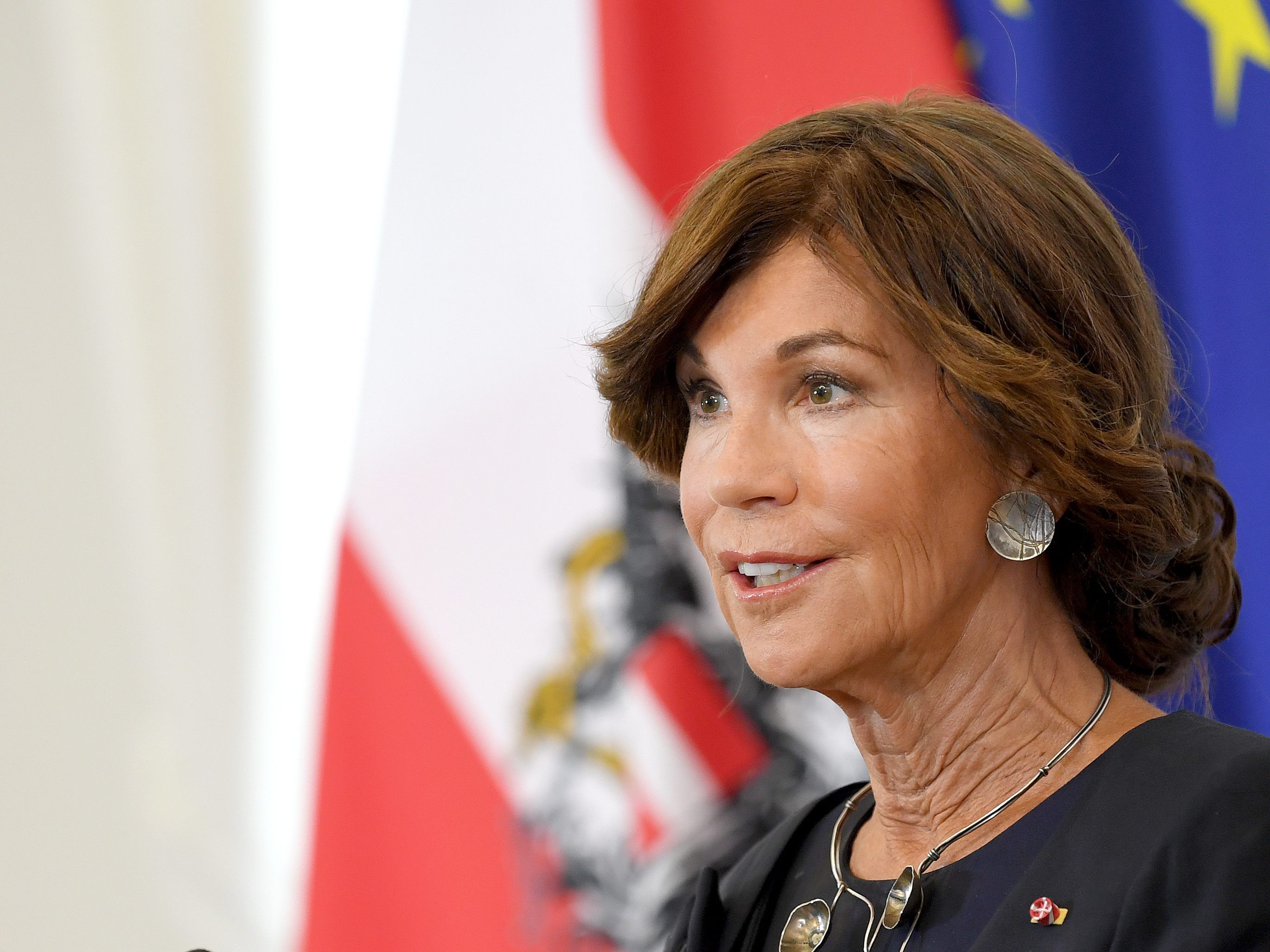 Brigitte Bierlein gibt weitere Mitarbeitung der Regierung bekannt. Brigitte Bierlein gibt weitere Mitarbeitung der Regierung bekannt.