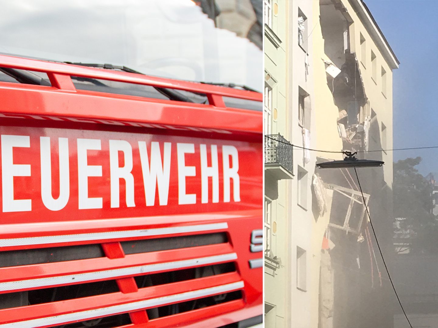 Bei der Explosion könnten zwei Häuser beschädigt worden sein. Bei der Explosion könnten zwei Häuser beschädigt worden sein.