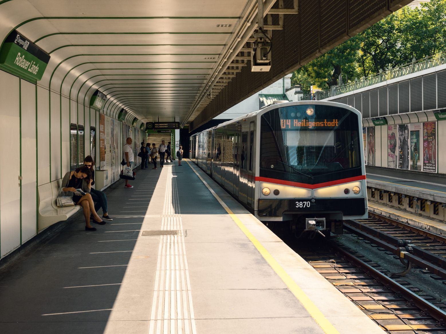 Die Arbeiten an der U4-Station Roßauer Lände sind fertiggestellt. Die Arbeiten an der U4-Station Roßauer Lände sind fertiggestellt.