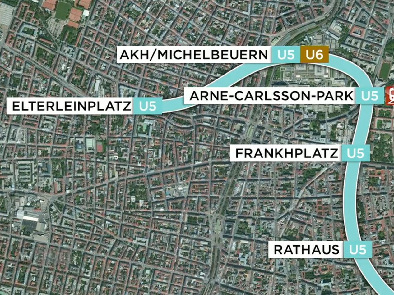 Der "CityWalk" führt entland der U5-Strecke, die erst gebaut werden muss. Der "CityWalk" führt entland der U5-Strecke, die erst gebaut werden muss.