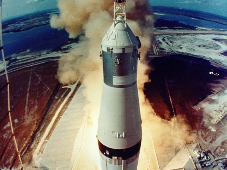 Die Apollo-11-Mission startete am 16. Juli 1969. Die Apollo-11-Mission startete am 16. Juli 1969.