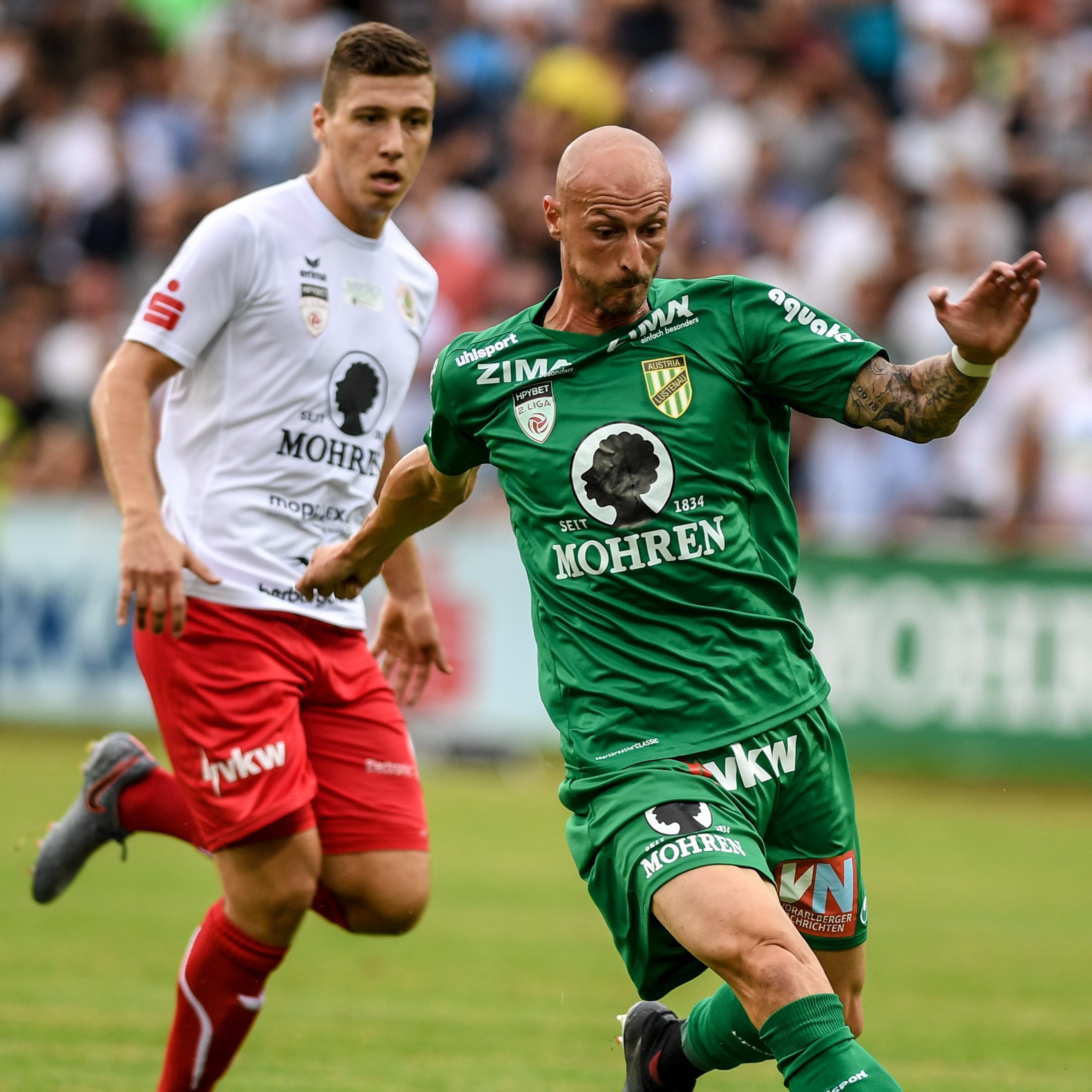 Das Derby zwischen dem FC Dornbirn und Austria Lustenau konnten die Spieler aus der Stickerstadt für sich entscheiden.