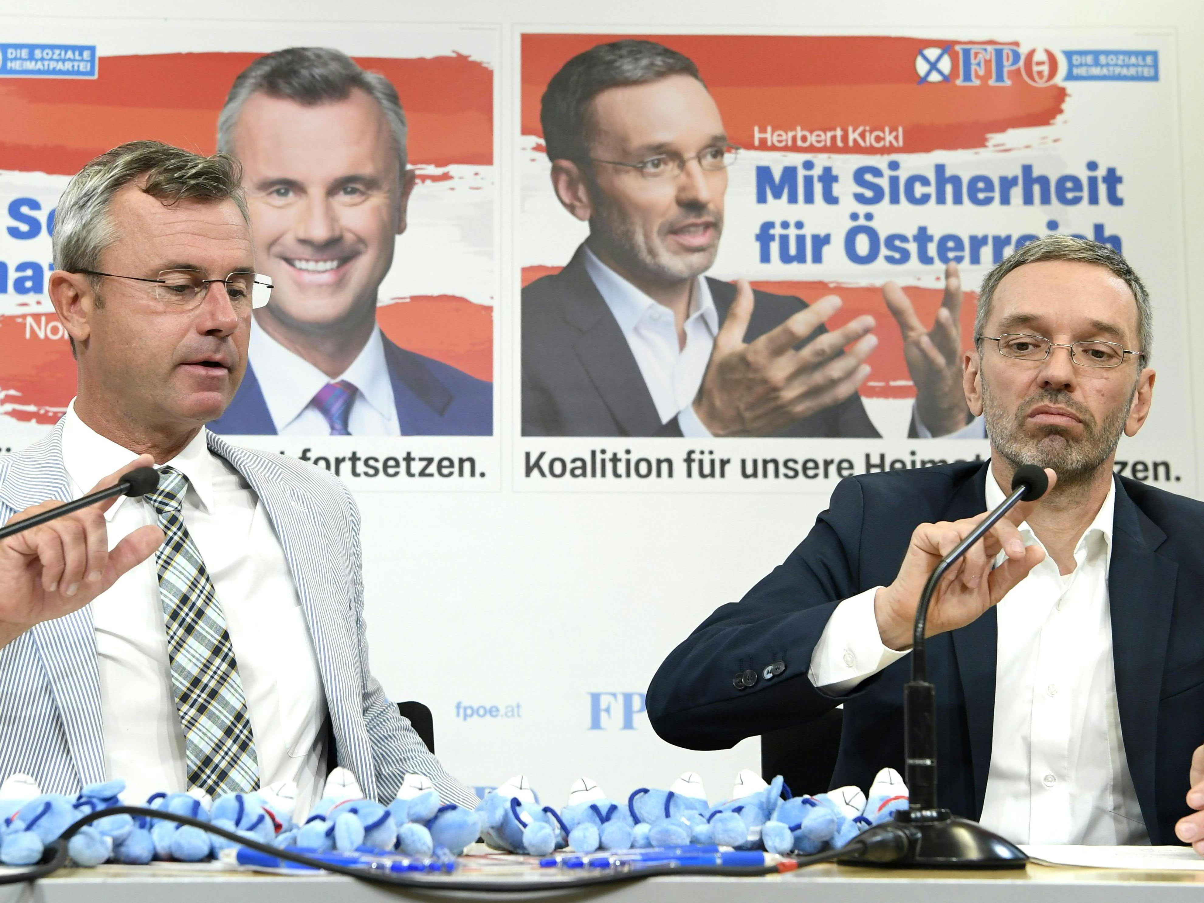 Die FPÖ stellte ihre Plakate vor.