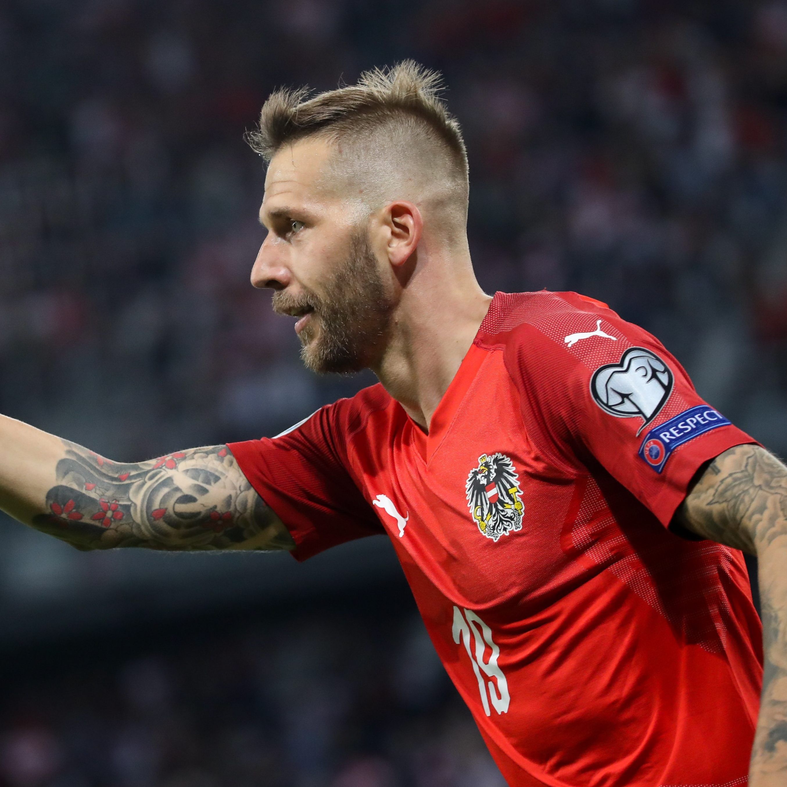 Der Schalker Guido Burgstaller bei einem Länderspiel