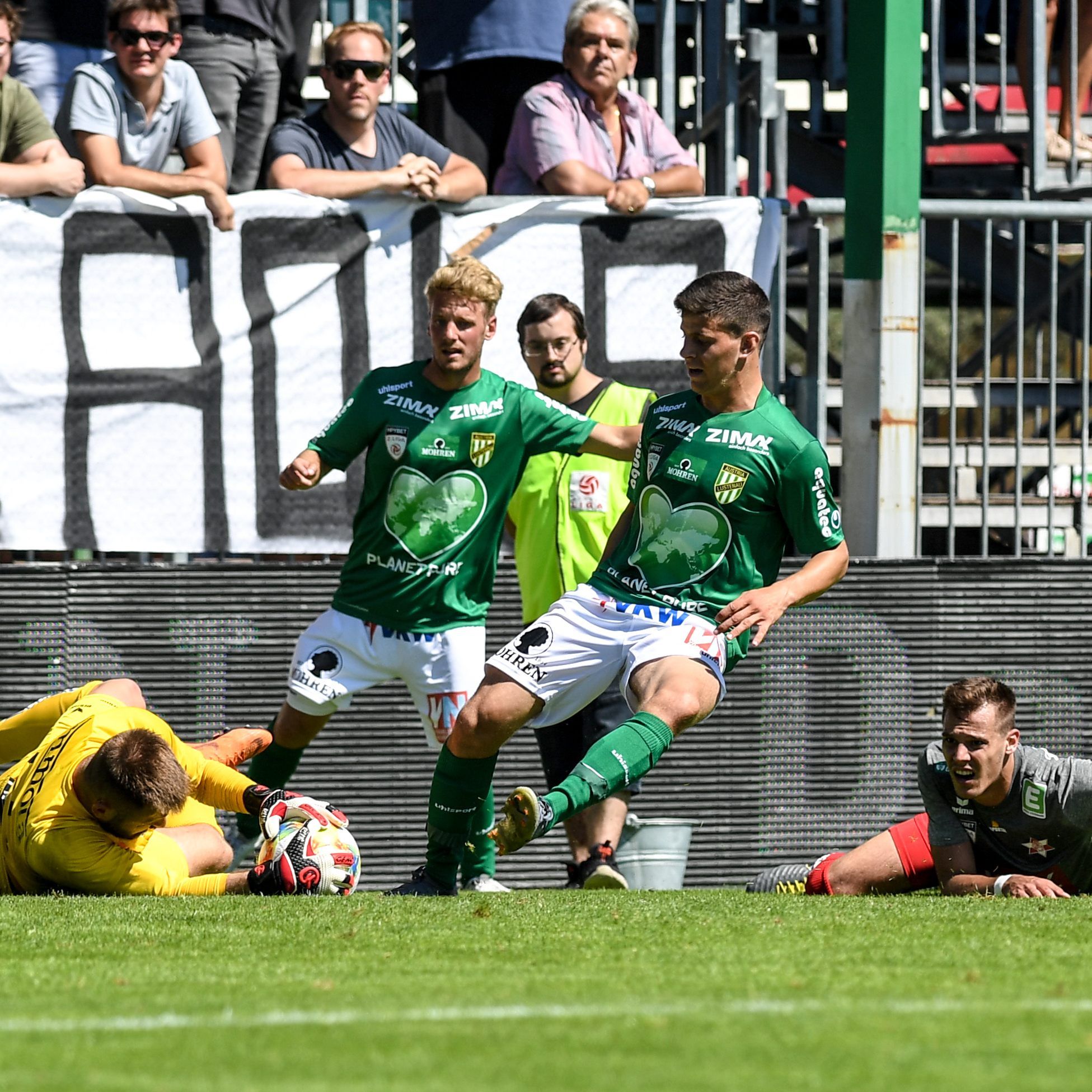 Die Lustenauer brachten den Ball heute nicht an GAK-Keeper Haider vorbei.