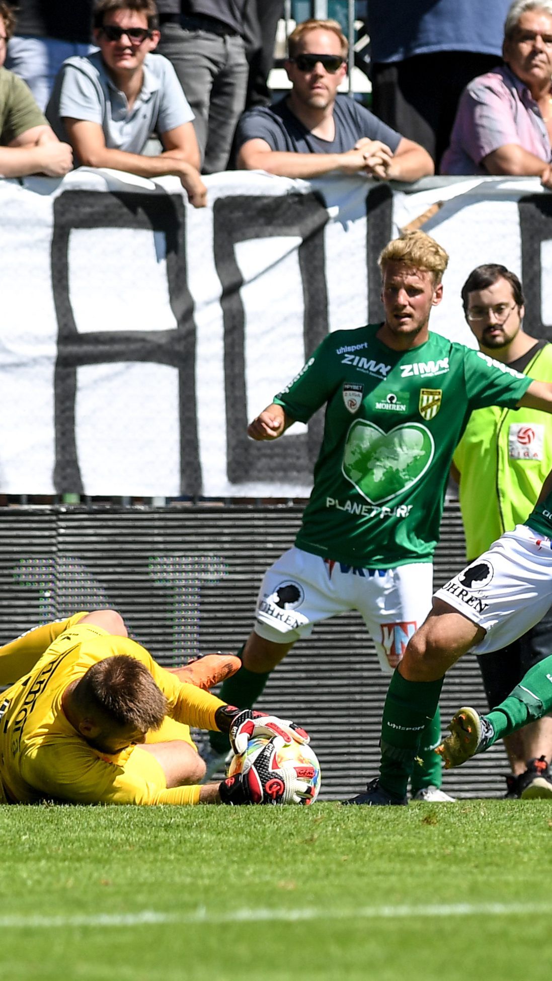 Die Lustenauer brachten den Ball heute nicht an GAK-Keeper Haider vorbei.