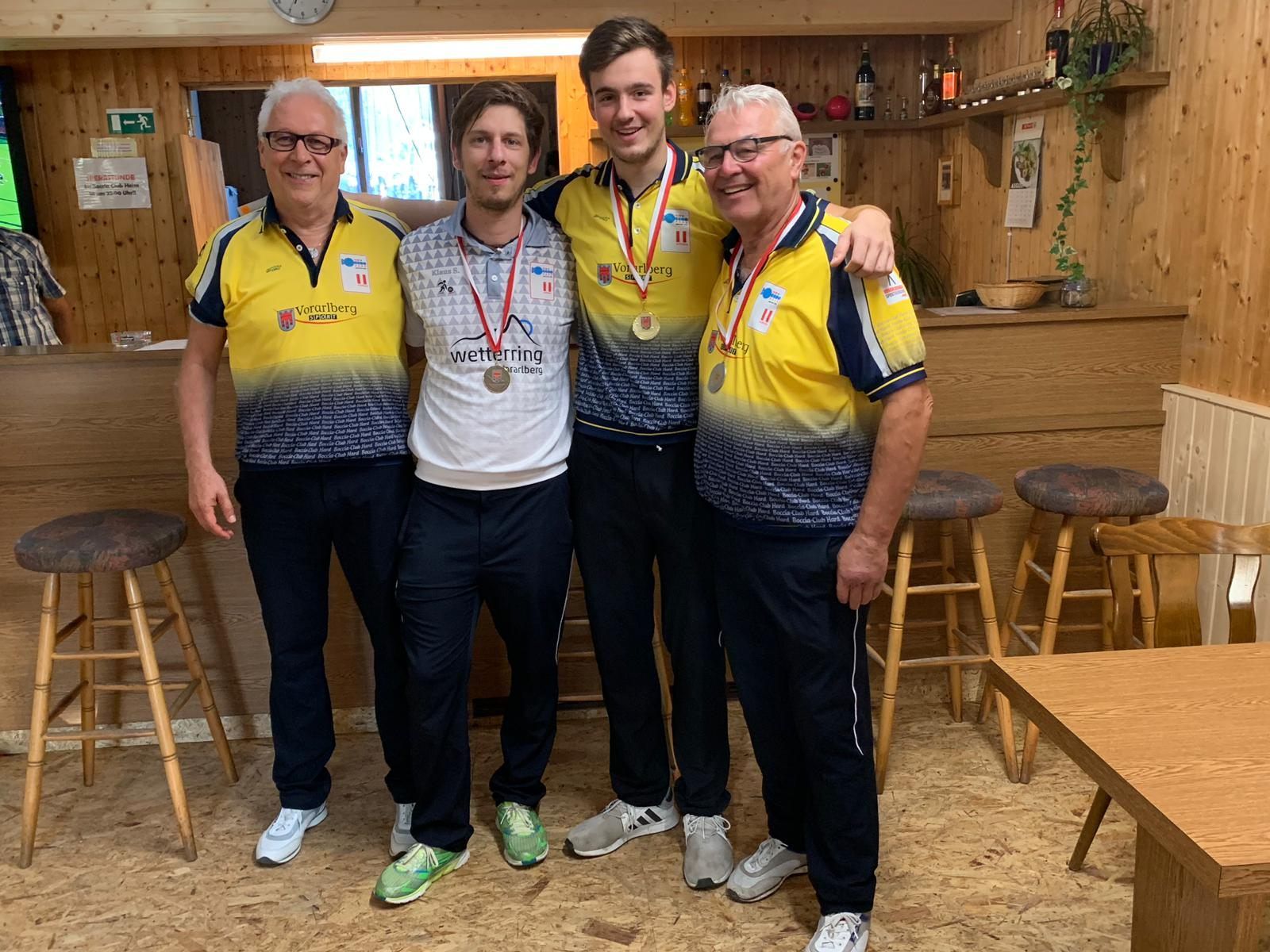 Dieter ILL, Simon Klaus, Joel Wolfgang und Günther Hausmair (alle Boccia Club Hard) Dieter ILL, Simon Klaus, Joel Wolfgang und Günther Hausmair (alle Boccia Club Hard)