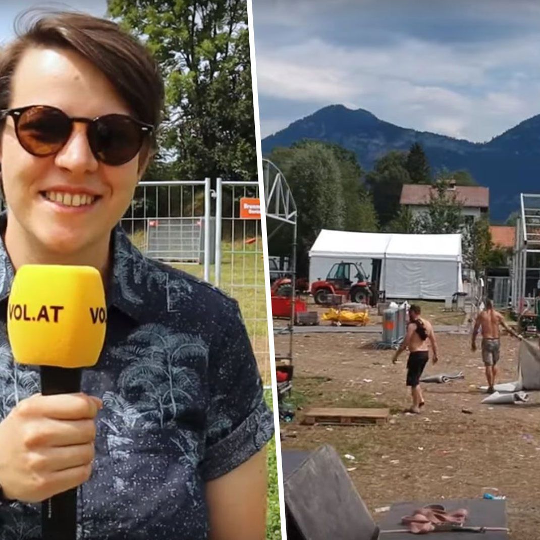 Nach dem Szenen Openair in Lustenau muss der Festival-Platz auch wieder aufgeräumt werden.