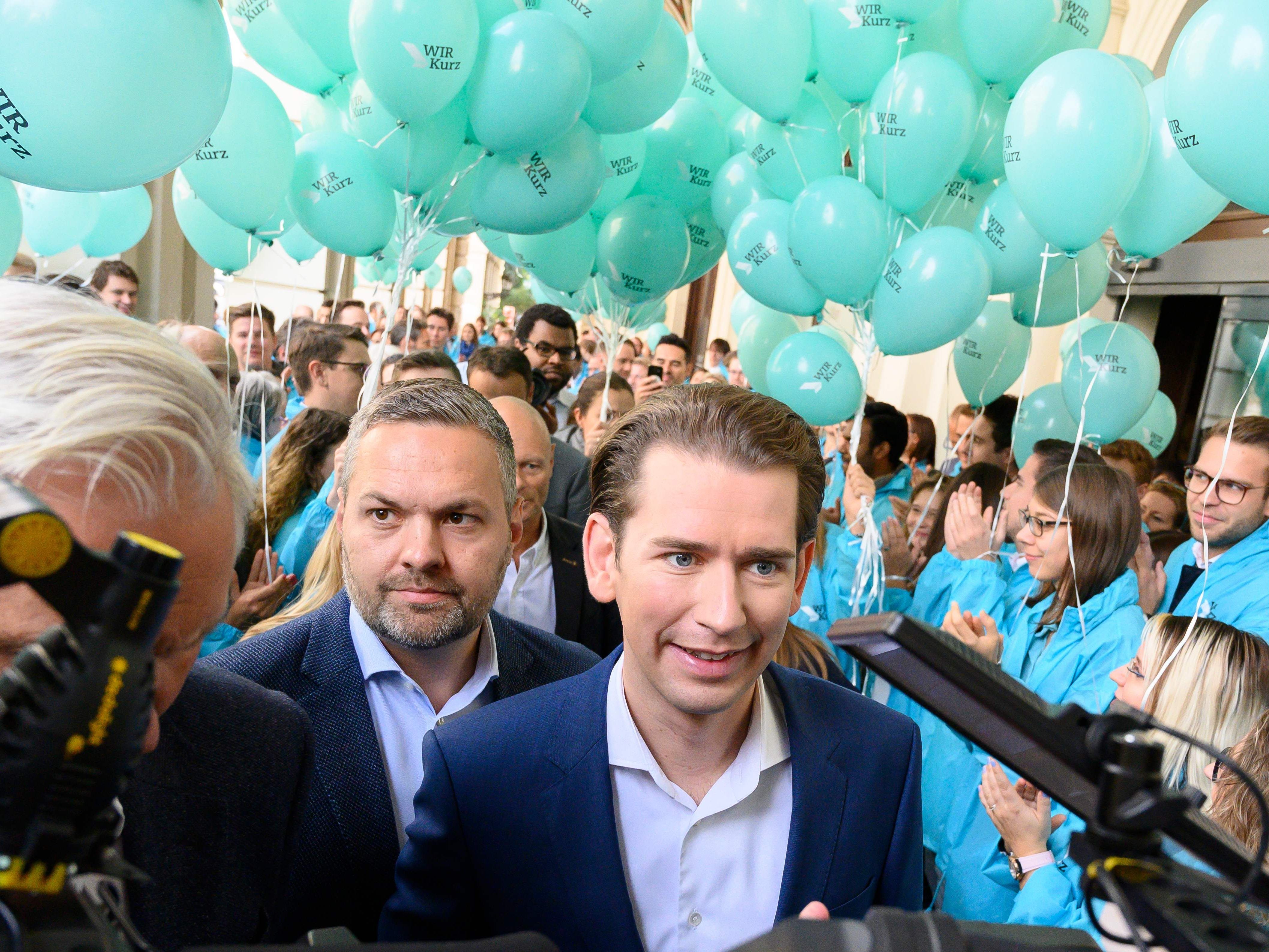 Kurz beim Wahlkampf-Finale.