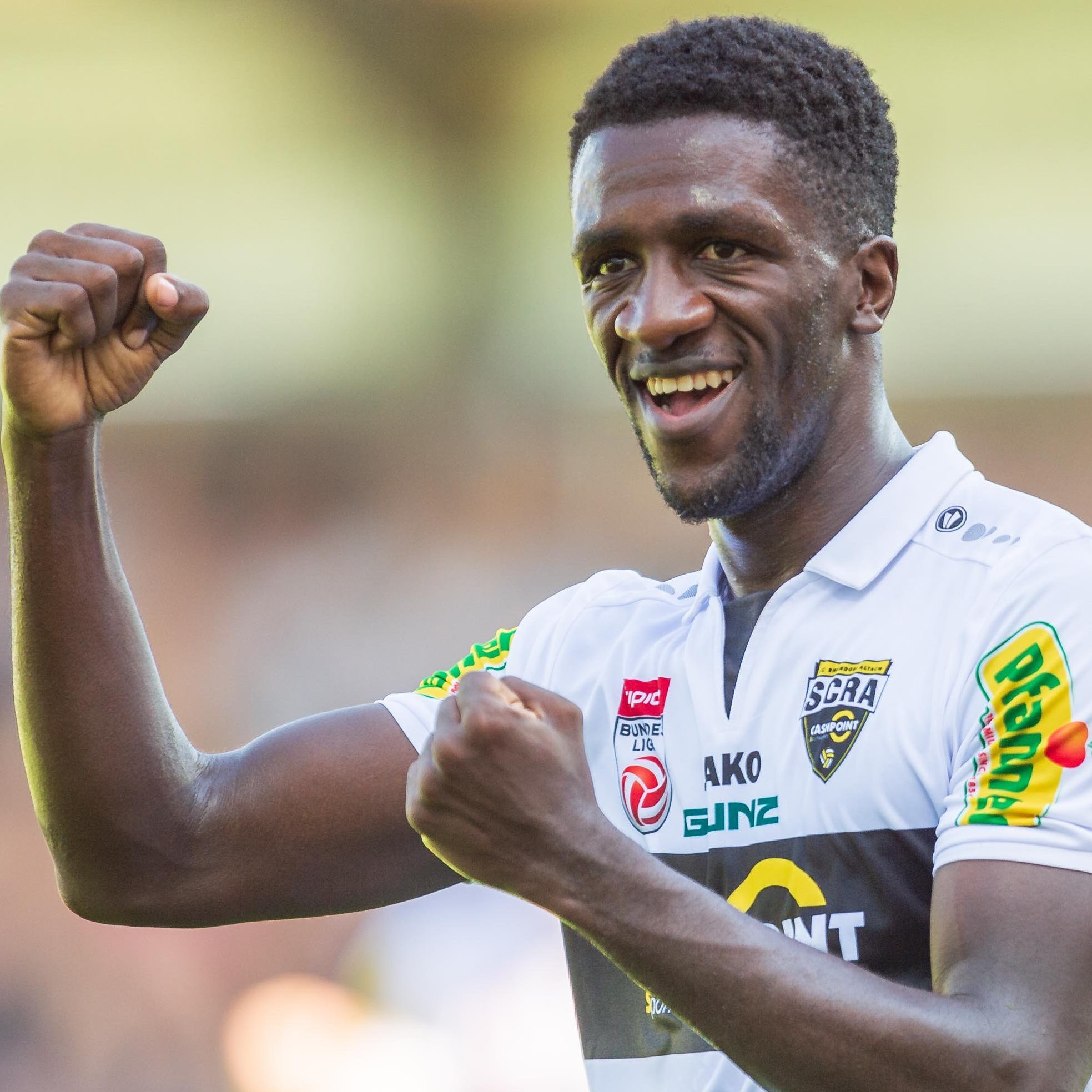 Samuel Yves Oum Gouet vom SCR Altach will auch im Cup gegen Wels Grund zum Jubeln haben.