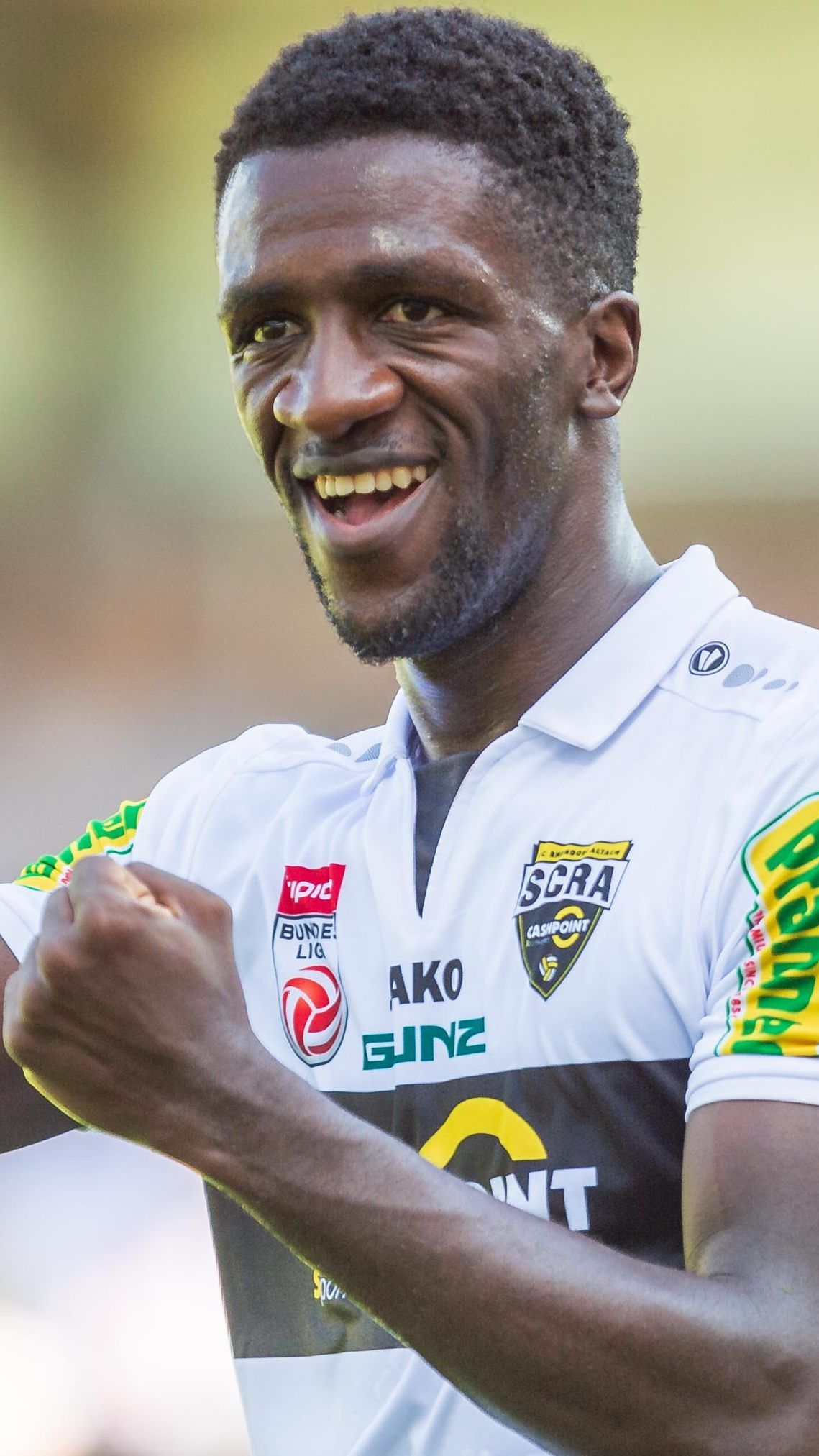 Samuel Yves Oum Gouet vom SCR Altach will auch im Cup gegen Wels Grund zum Jubeln haben.