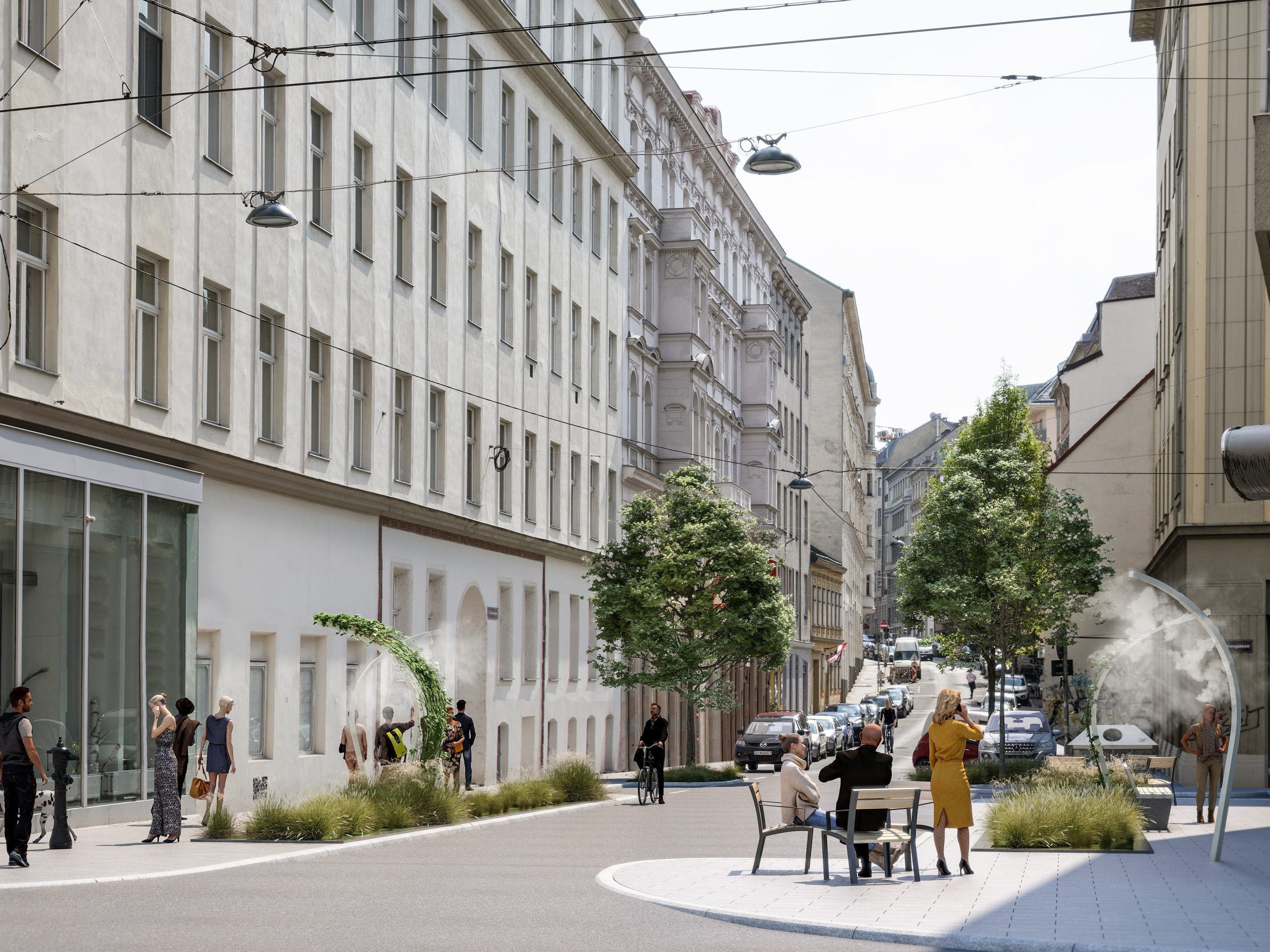 Die Wiener Zieglergasse soll zur Kühlen Meile werden. Die Wiener Zieglergasse soll zur Kühlen Meile werden.