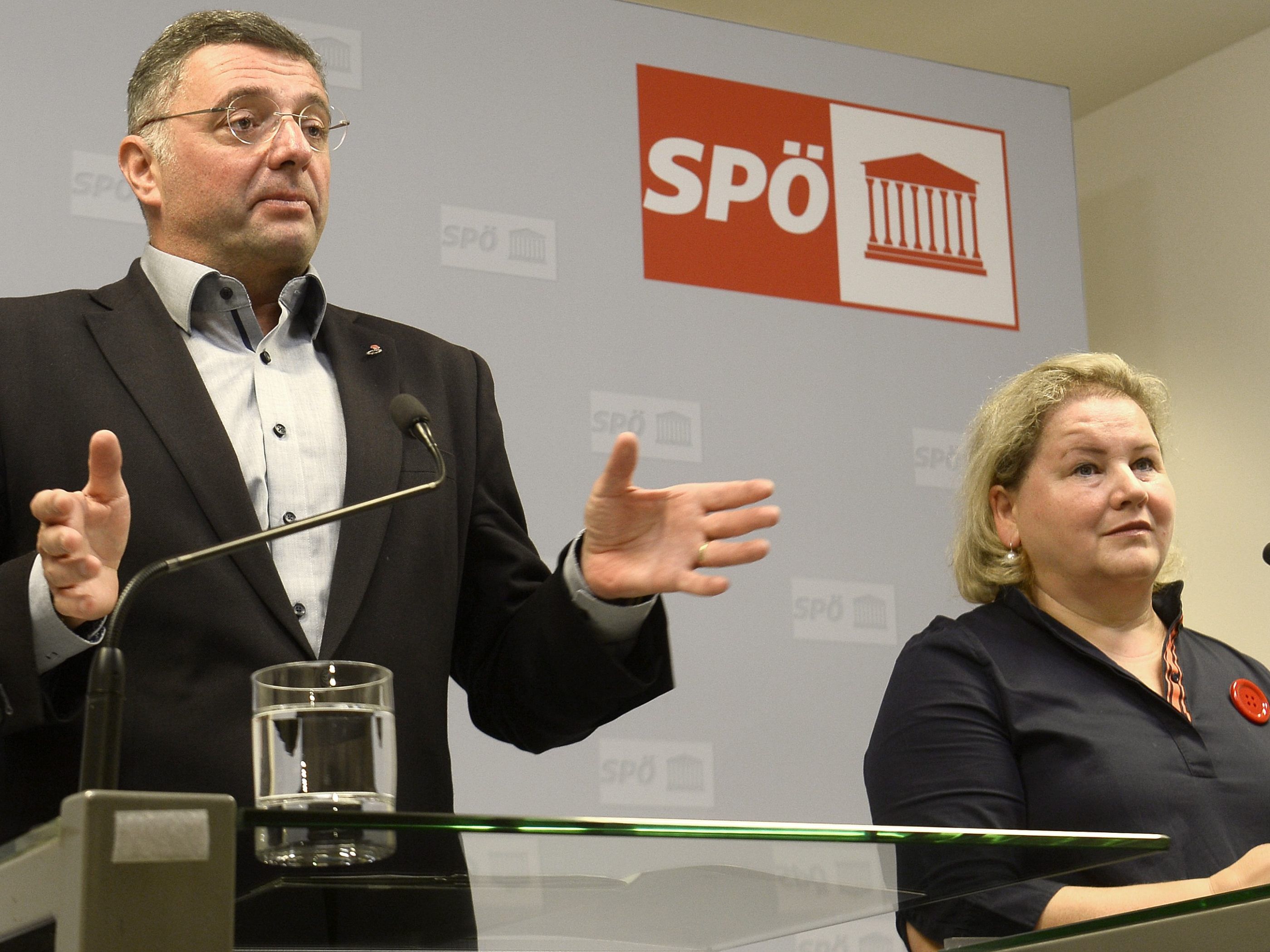 SPÖ-Klubobmann Jörg Leichtfried und Bundesrats-Fraktionsvors. Korinna Schumann (SPÖ)