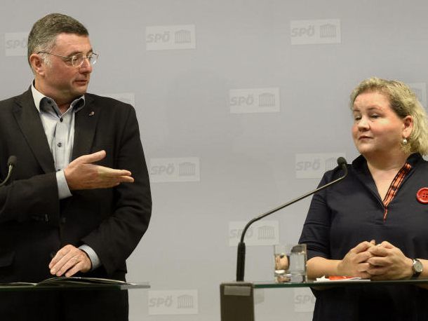 SPÖ-Klubobmann Jörg Leichtfried und Bundesrats-Fraktionsvorsitzende Korinna Schumann (SPÖ)