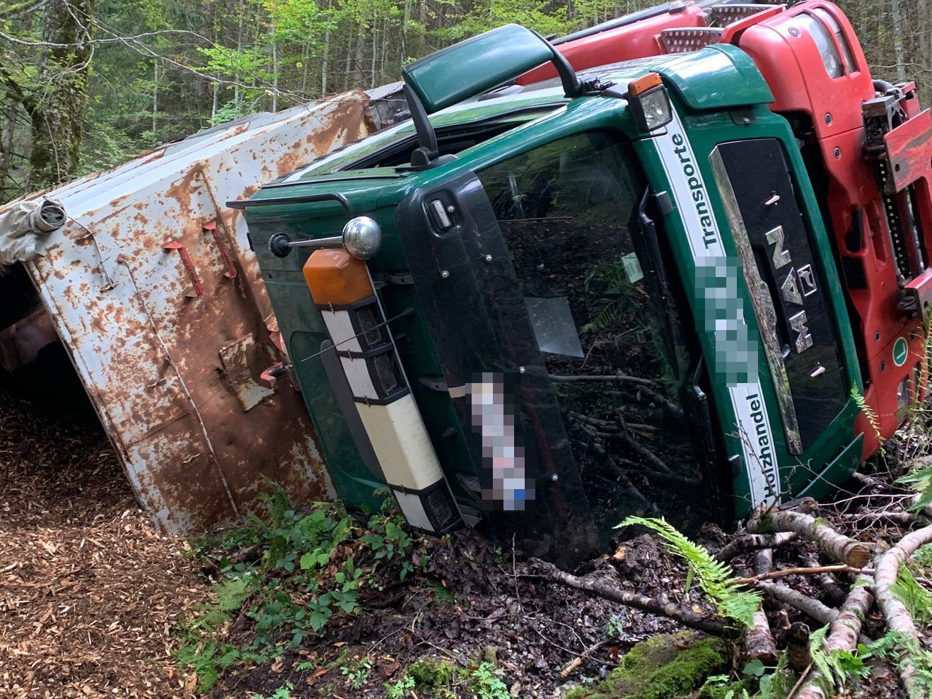 Der Lkw nach dem Unfall