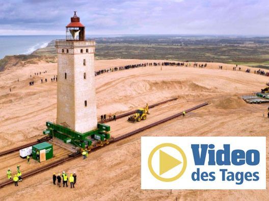 23 Meter hoch und 700 Tonnen schwer: Mega-Umzug von Leuchtturm 23 Meter hoch und 700 Tonnen schwer: Mega-Umzug von Leuchtturm