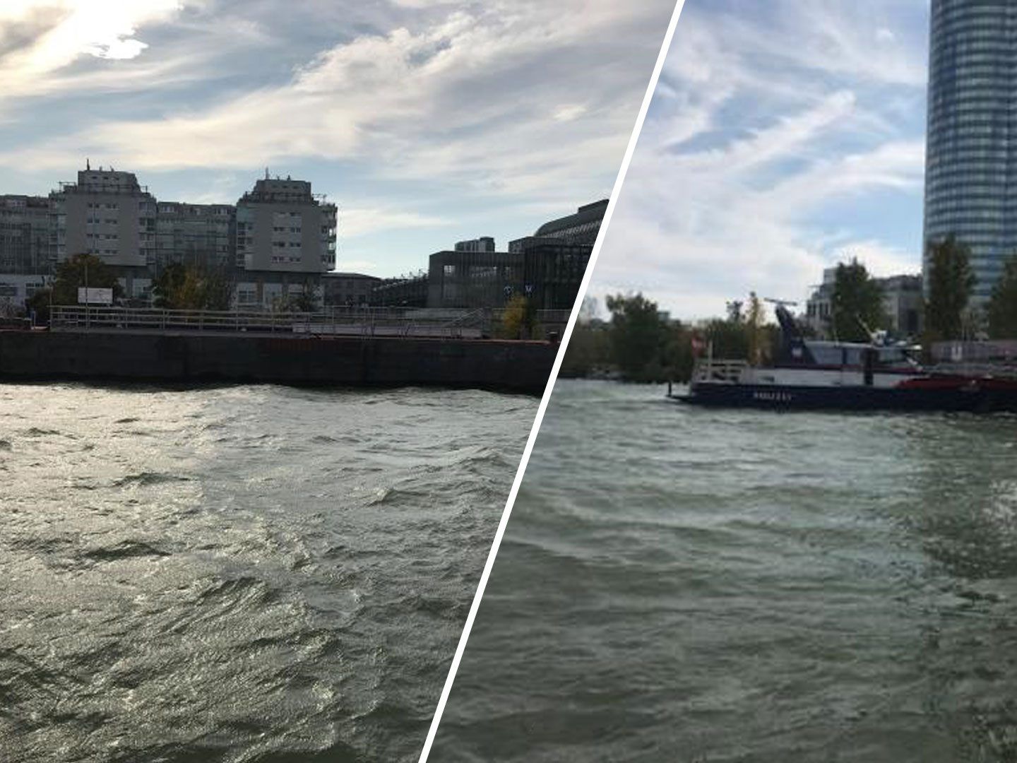 Es gelang der Wiener Wasserpolizei, die Schiffe zurück an Land zu drücken. Es gelang der Wiener Wasserpolizei, die Schiffe zurück an Land zu drücken.