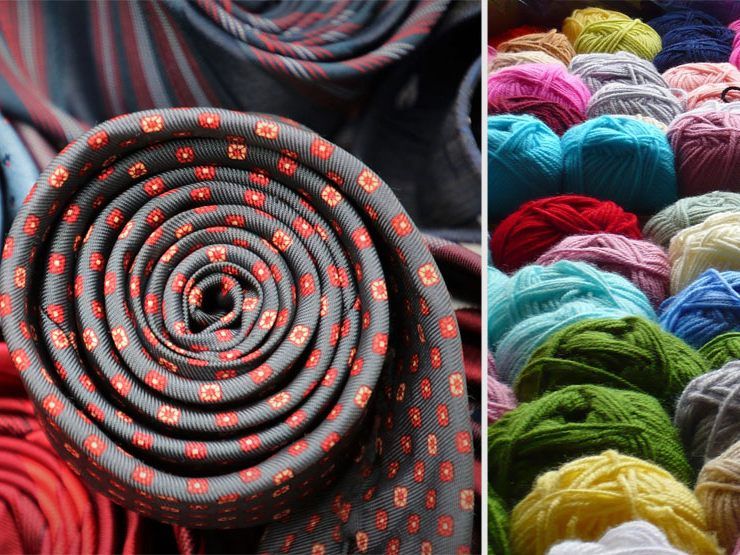 Jede Menge bunte Stoffe und Garne warten in der MGC Messe in Wien Jede Menge bunte Stoffe und Garne warten in der MGC Messe in Wien