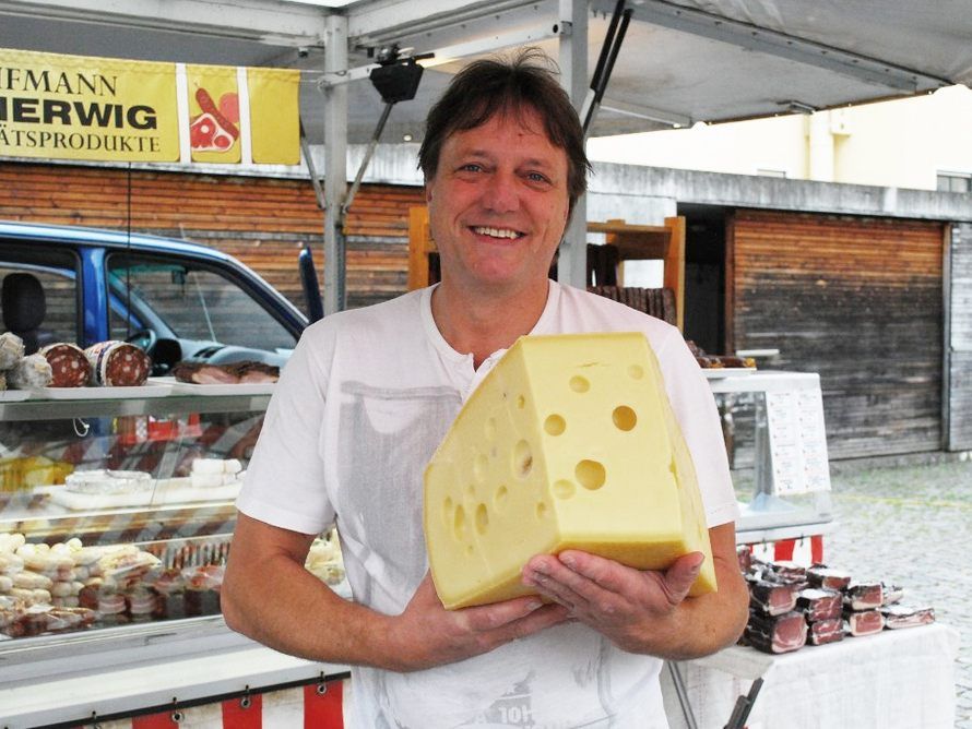 Herwig Riezler ist wieder zurück auf dem Wochenmarkt.