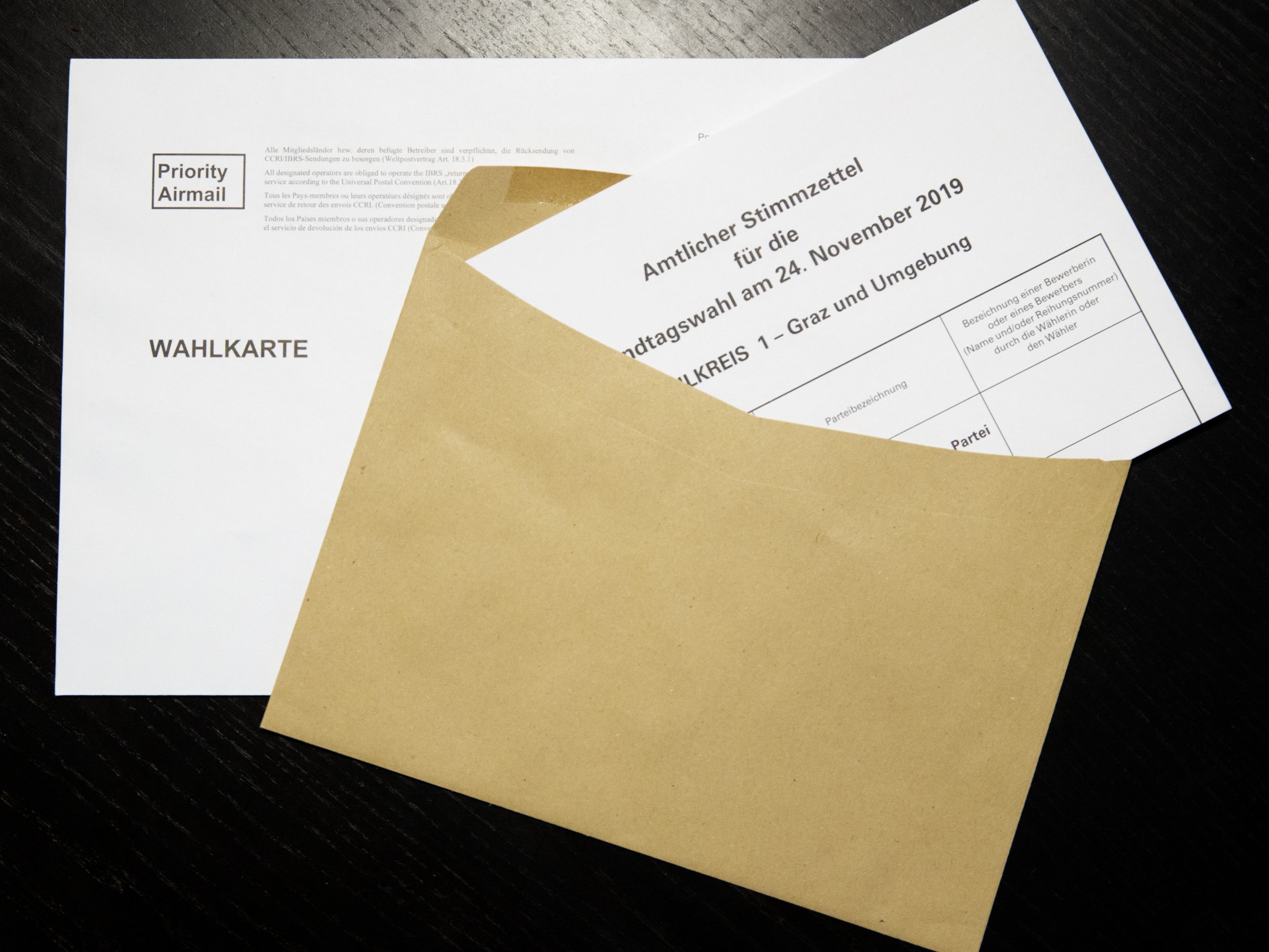 Bei der Landtagswahl in der Steiermark haben Briefwähler bis Samstagfrüh Zeit zur Stimmabgabe.