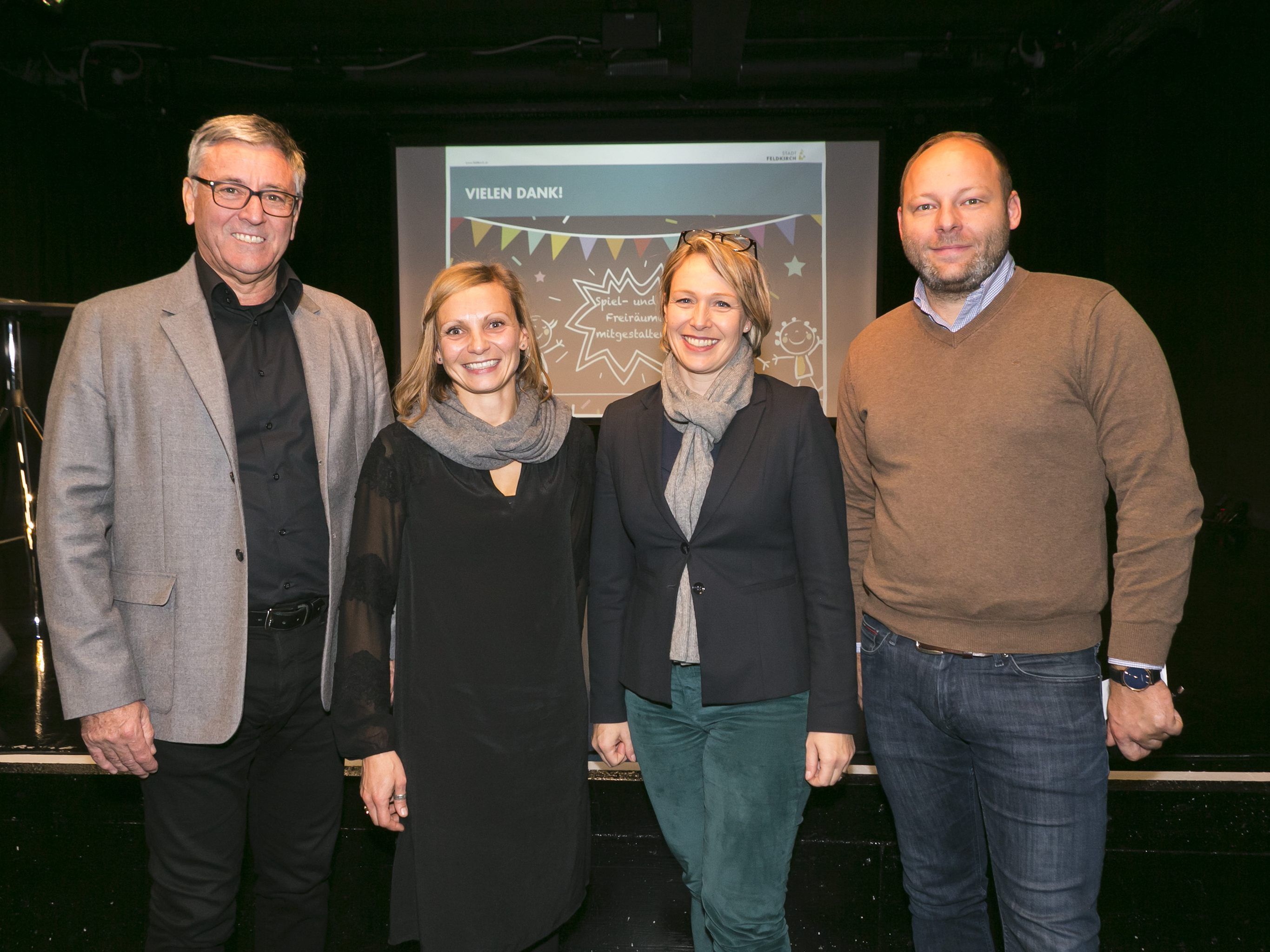 Bgm. Wolfgang Matt, Sozialplanerin Heike Sprenger, Vize-Bürgermeisterin Gudrun Petz-Bechter und Planungsstadtrat Thomas Spalt.