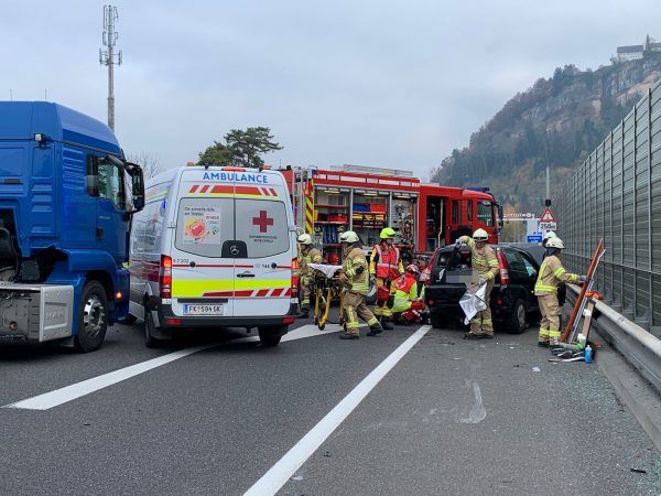 Schwerer Unfall auf A14 bei Bregenz/Weidach
