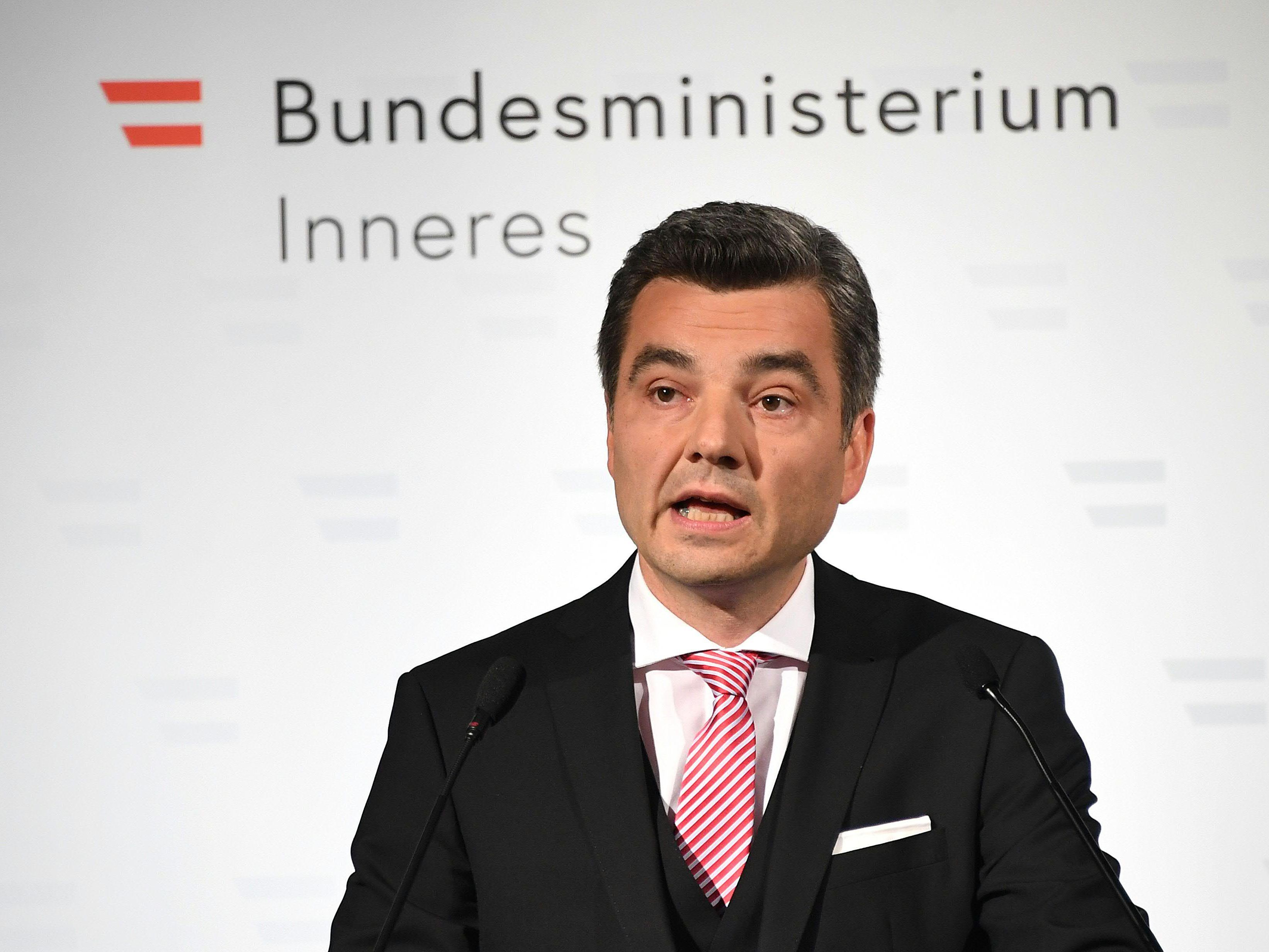 Innenminister Peschorn macht die Daten aufgrund einer parlamentarischen Anfrage publik.