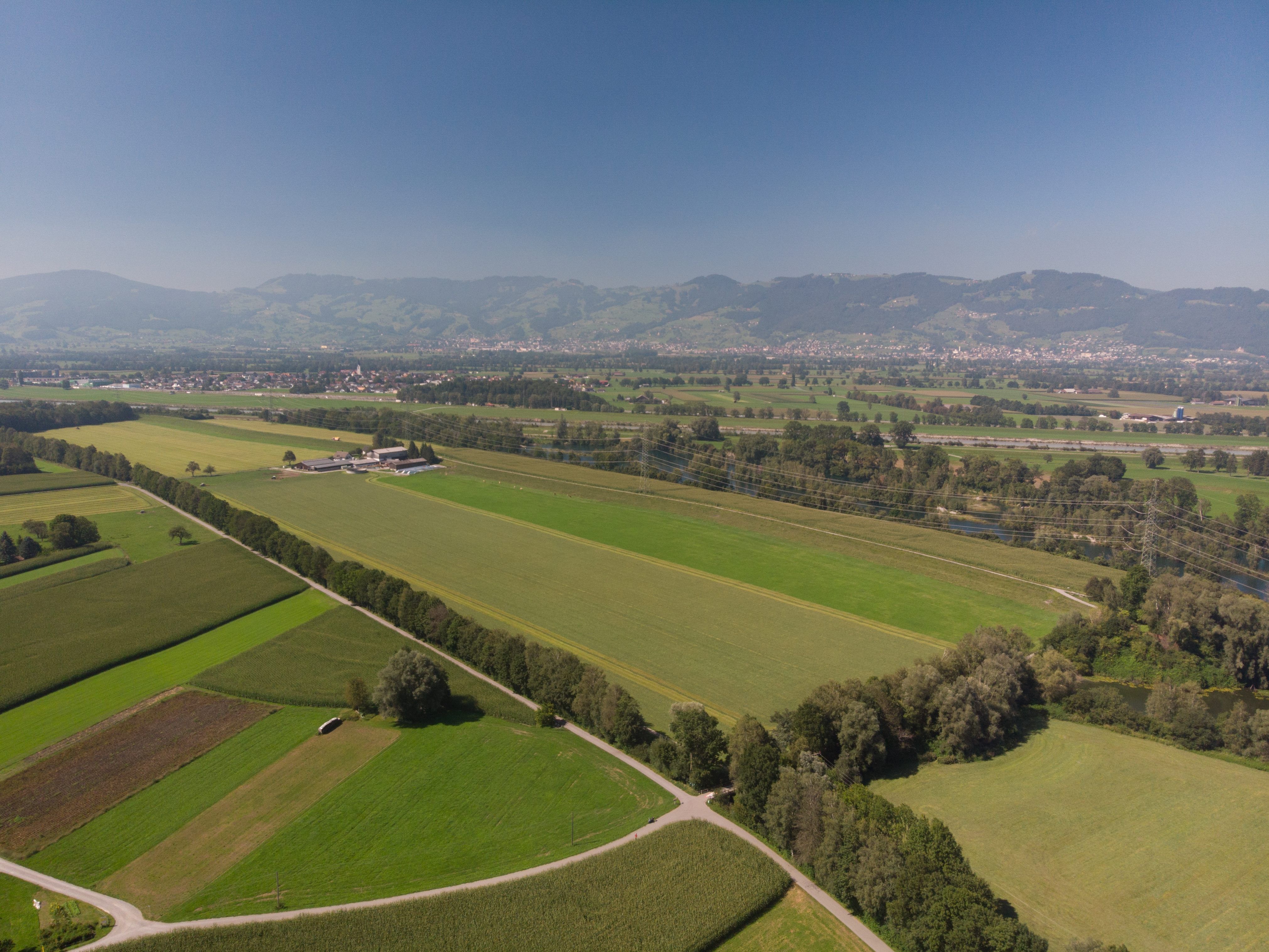 Auf dem großen Feld im Bereich des Sauwinkels soll Kies abgebaut werden. Es gehört zum Götzner Hof und damit der Marktgemeinde Götzis. Die geplante Einnahmeteilung mit der Gemeinde Altach sorgt jetzt für Wirbel in Götzis.