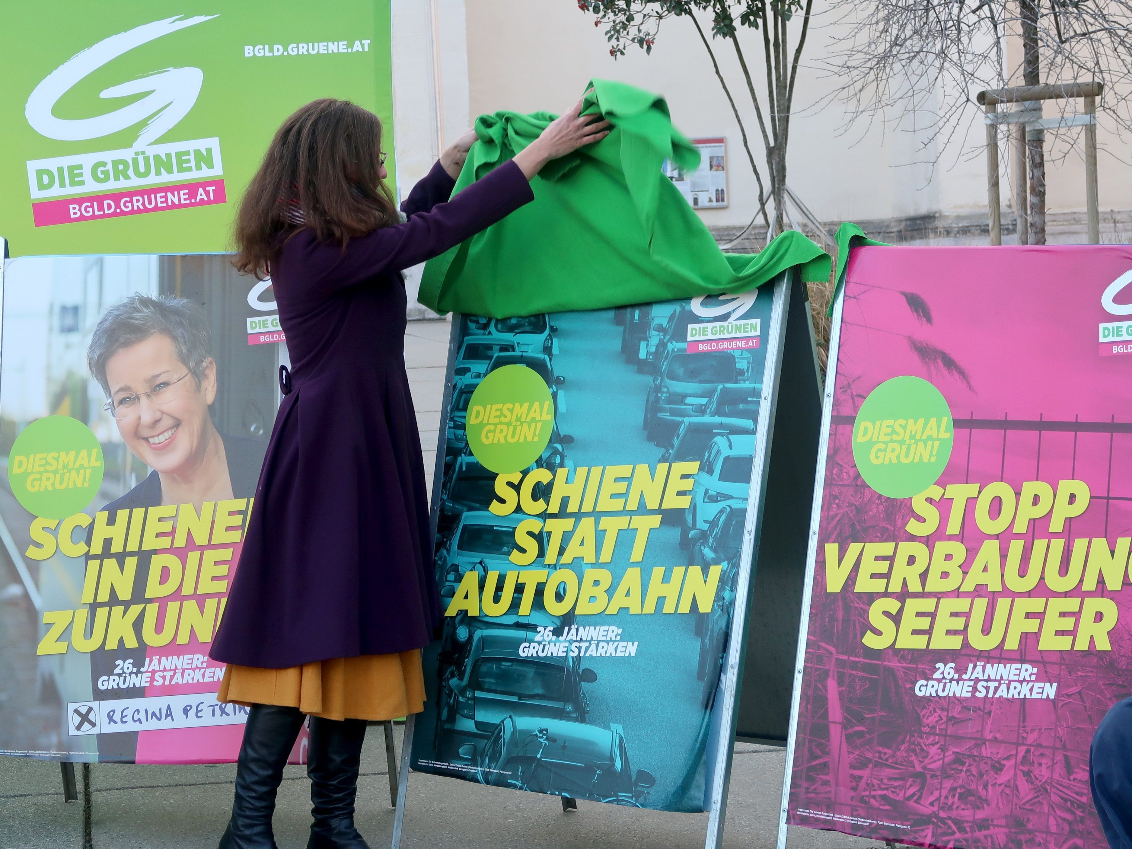 Auch die Grünen präsentierten am Montag ihre Wahlkampfsujets für die Burgenland-Wahl 2020.