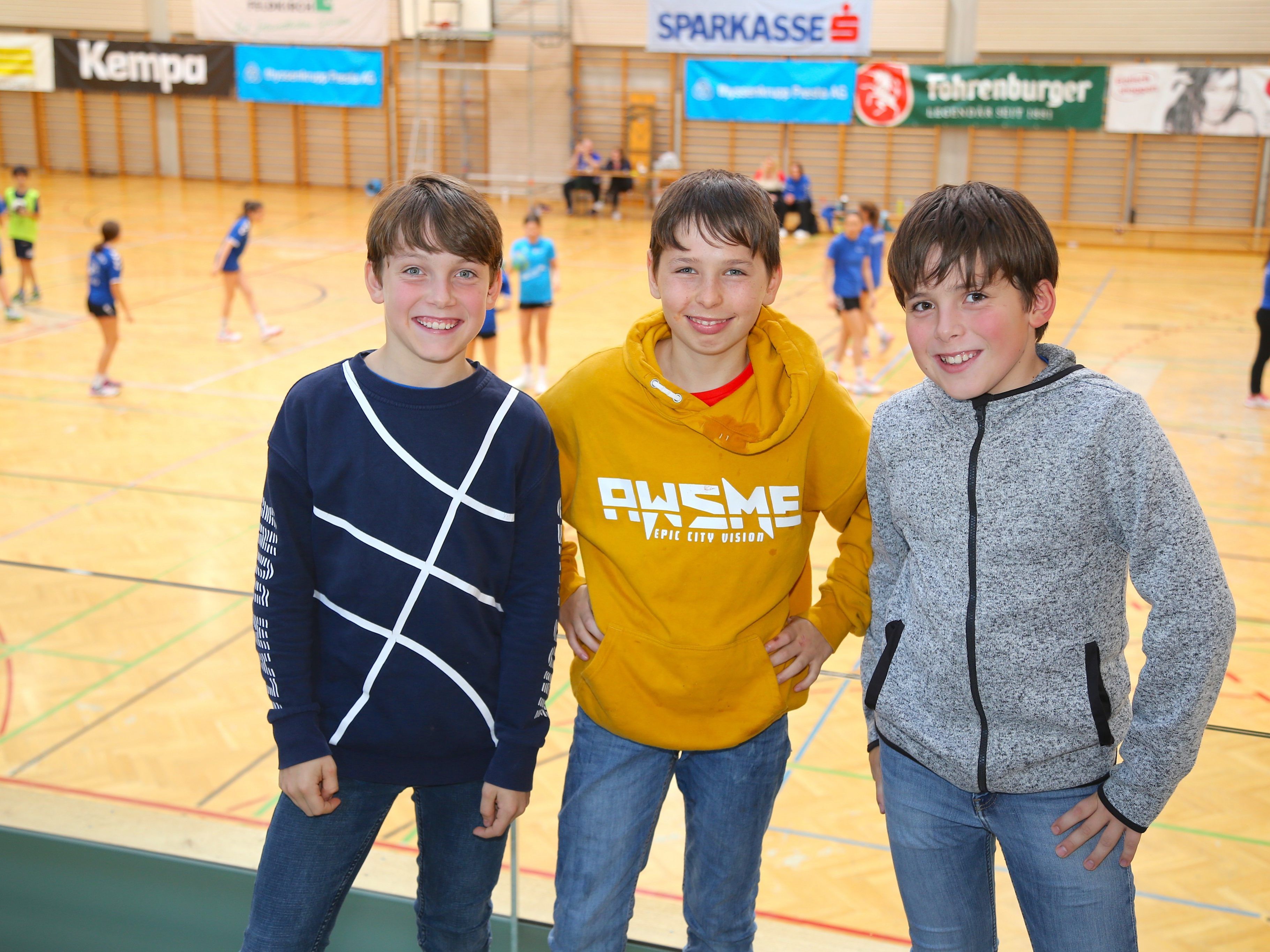 Yannick, Elias und Kilian machten beim Familientag mit.