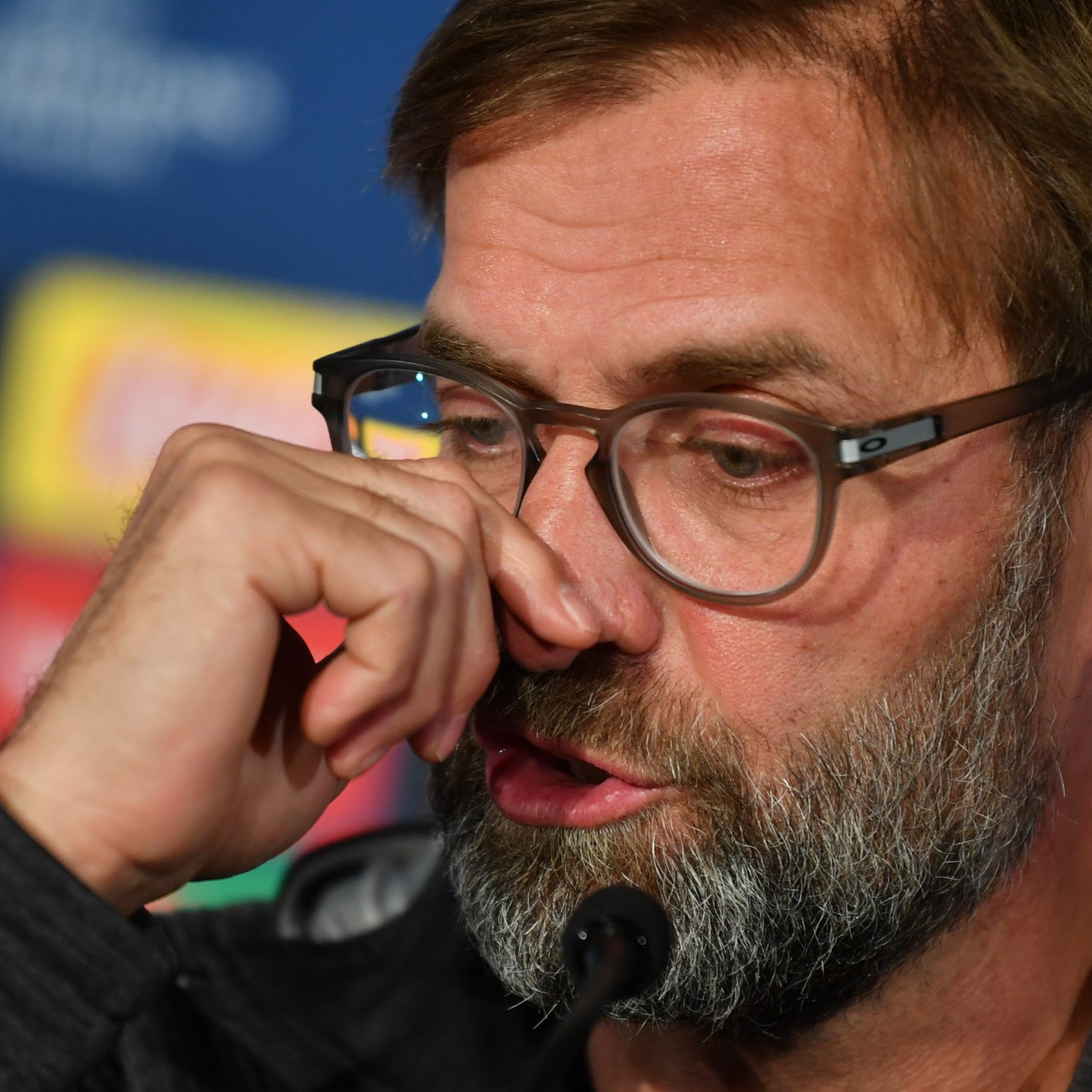 Liverpool-Trainer Jürgen Klopp am Montag bei der Pressekonferenz in Salzburg.