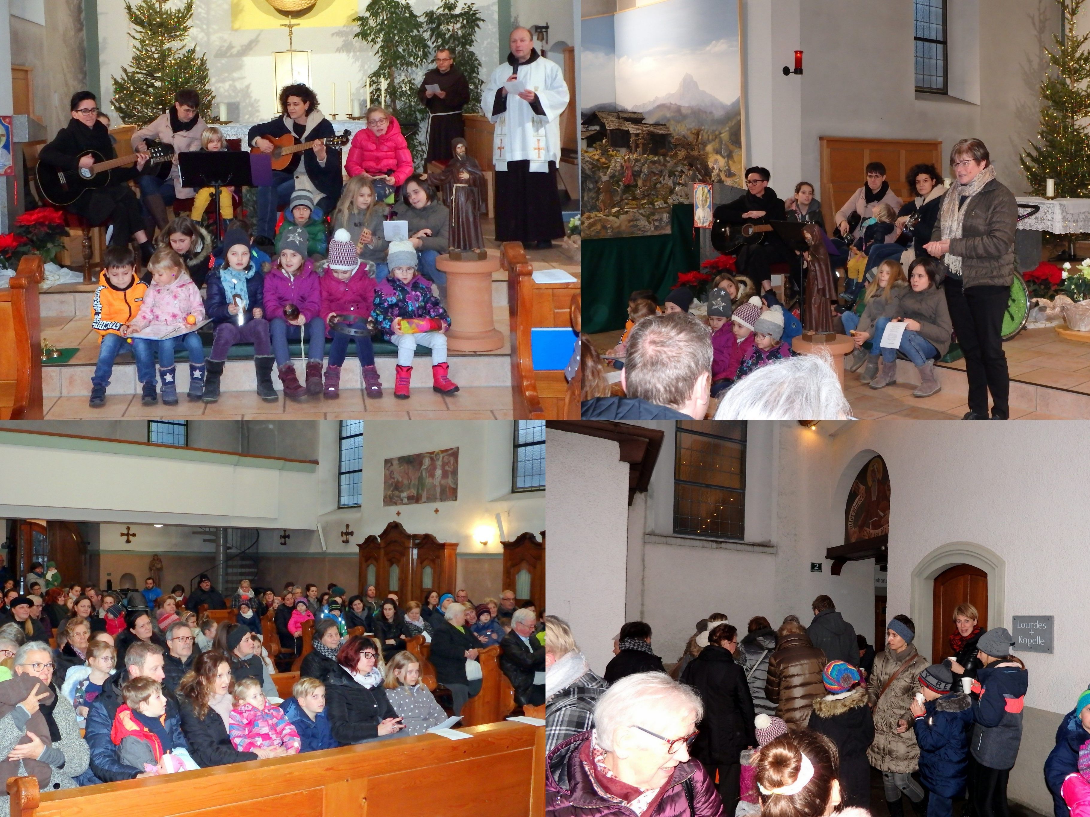 Singen vor der Krippe in der Franziskanerkirche